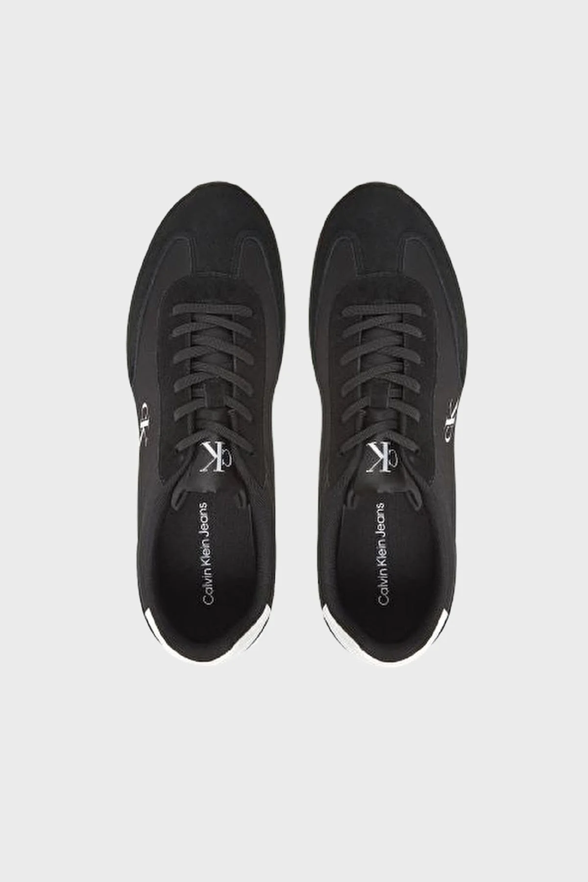 Calvin Klein Logolu Deri ve Süet Karışımlı Sneaker YM0YM013250GM Erkek Ayakkabı YM0YM01325 0GM SİYAH-BEYAZ - 3