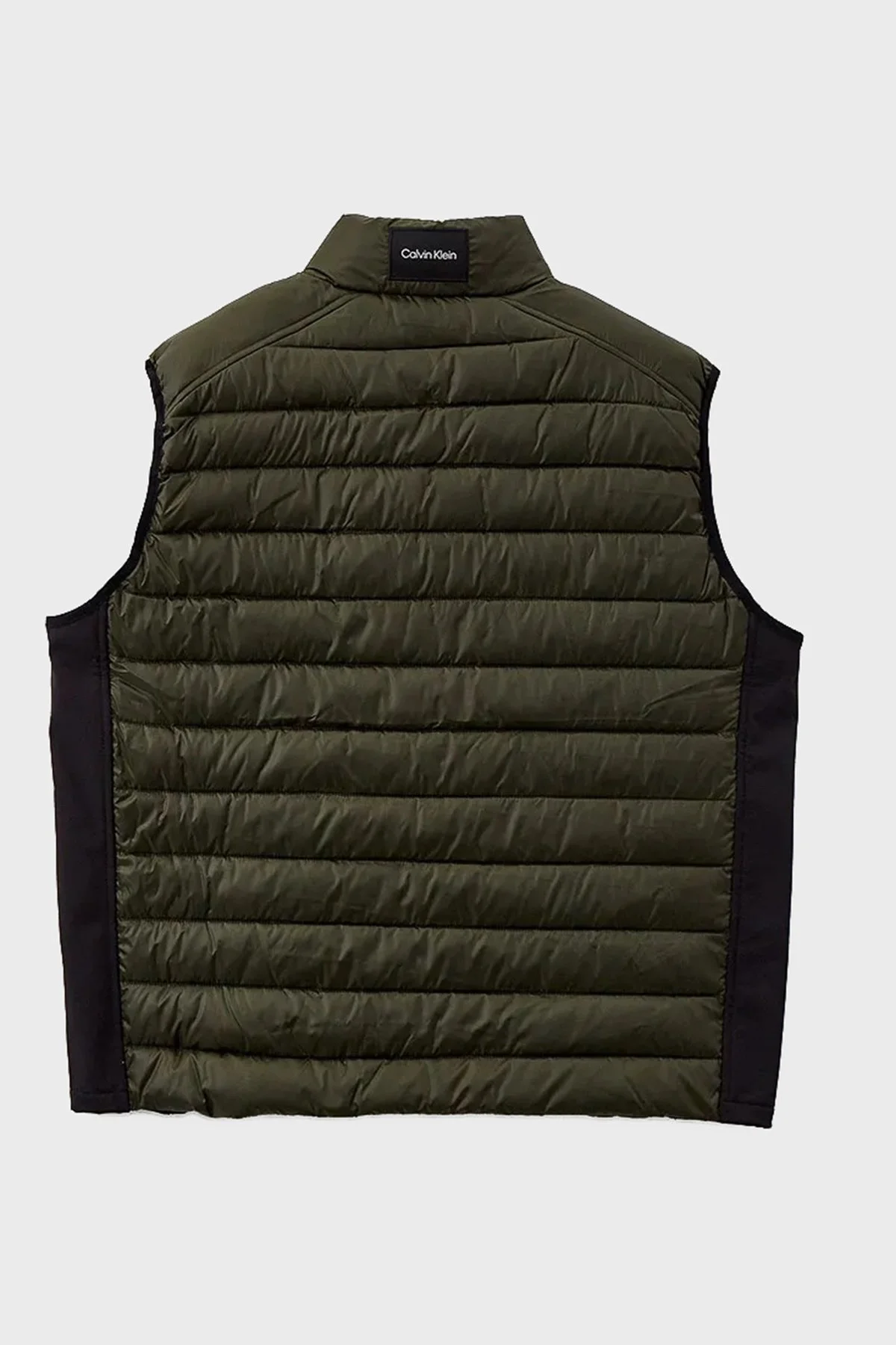 Calvin Klein Logolu Dik Yaka Kapitone Şişme K10K110893LLP Erkek Yelek K10K110893 LLP HAKİ - 2