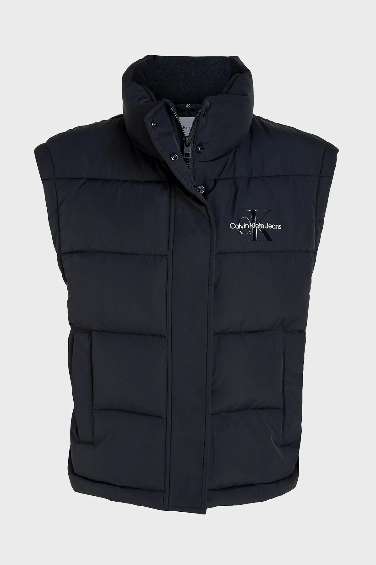 Calvin Klein Logolu Dik Yaka Regular Fit Şişme Bayan Yelek J20J221382 BEH SİYAH - 5