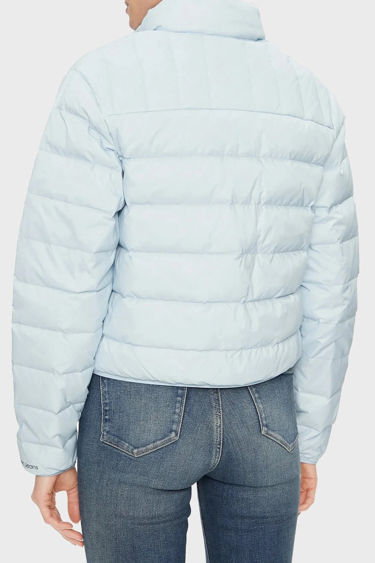 Calvin Klein Logolu Dik Yaka Regular Fit Su İtici Şişme J20J222585CYR Bayan Mont J20J222585 CYR AÇIK MAVİ - 3