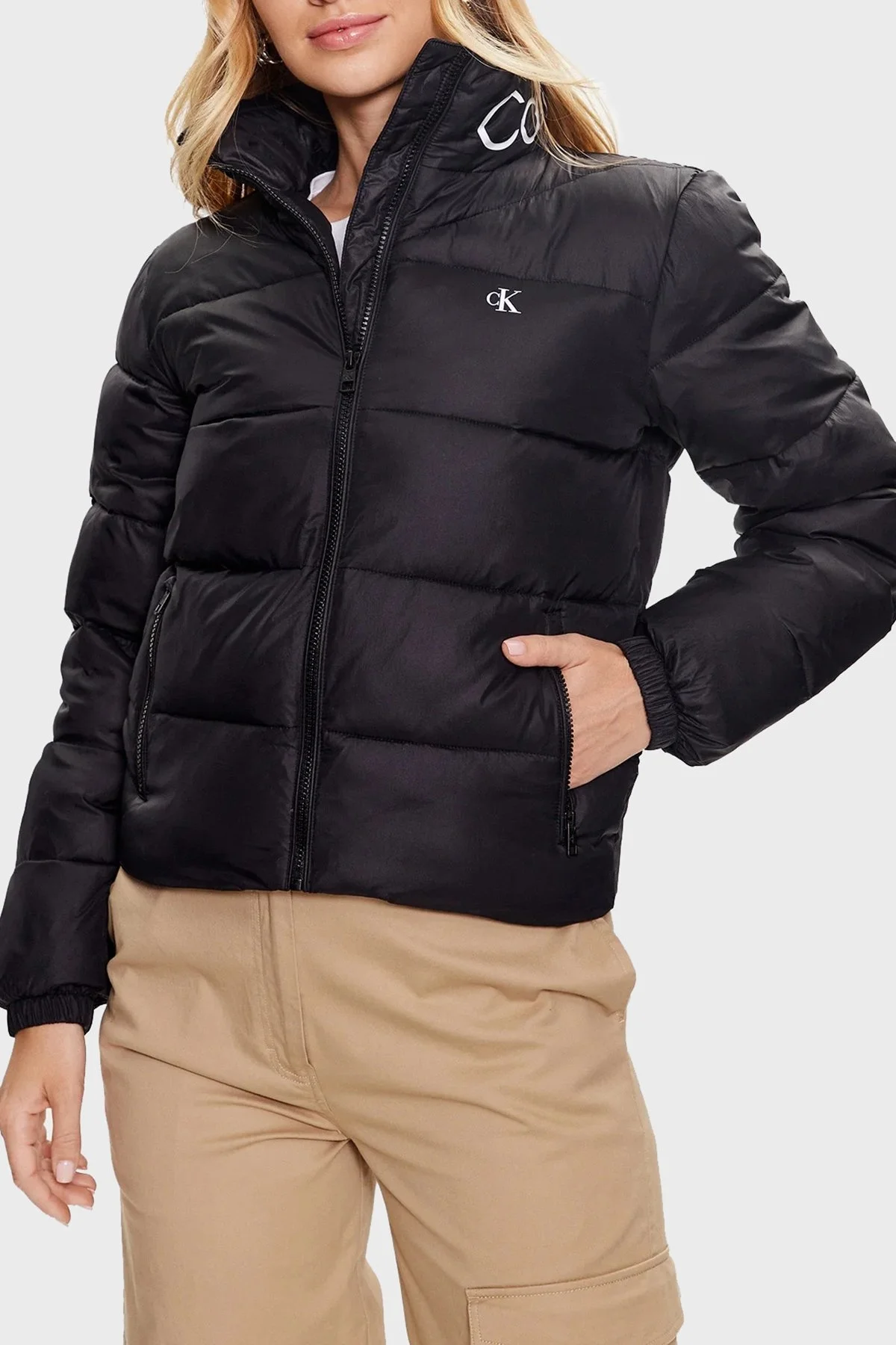 Calvin Klein Logolu Dolgulu J20J221381BEH Bayan Mont J20J221381 BEH SİYAH - 1