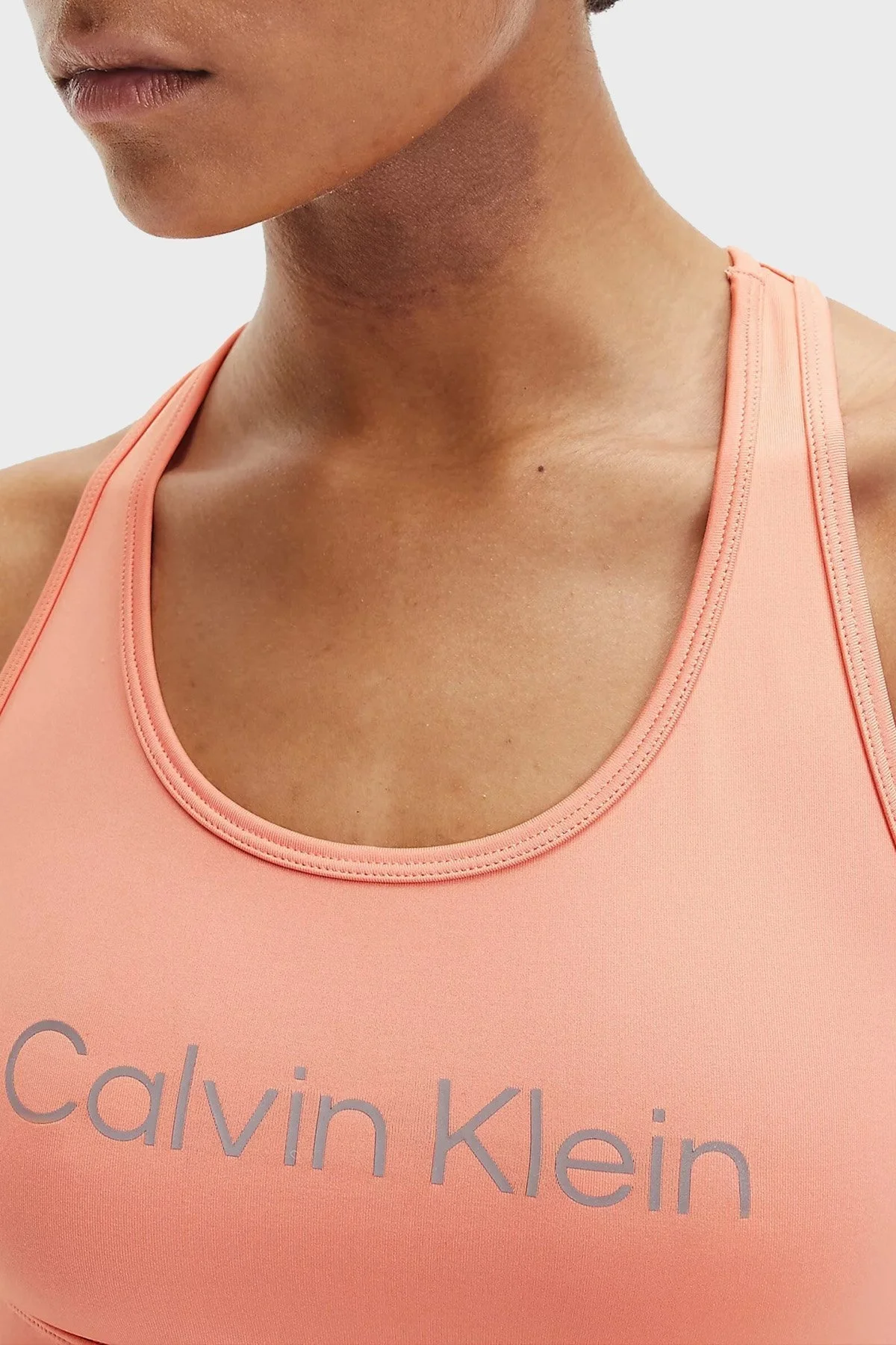 Calvin Klein Logolu Dolgusuz Streç Sporcu Bayan Sütyen 00GWS2K138 T34 YAVRUAĞZI - 2