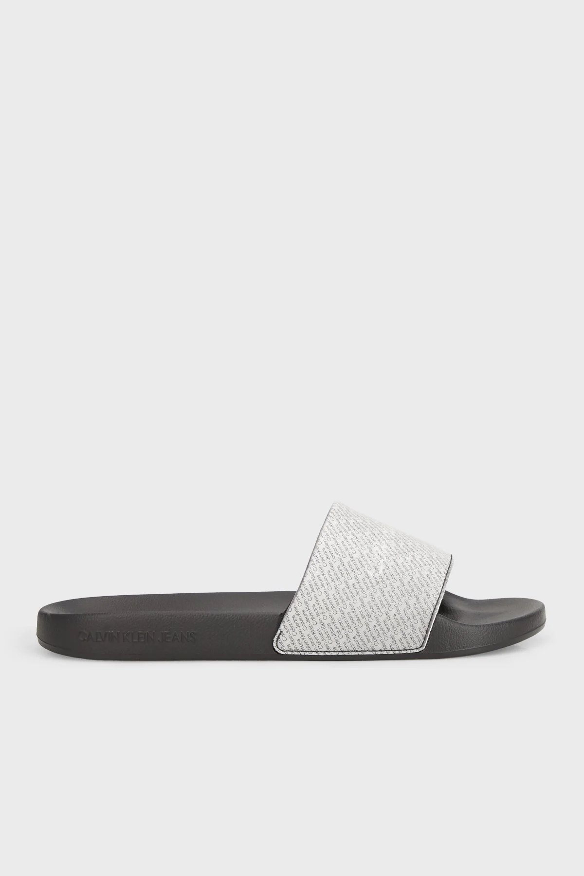 Calvin Klein Logolu Düz YM0YM009530GN Erkek Terlik YM0YM00953 0GN SİYAH-GÜMÜŞ - 6