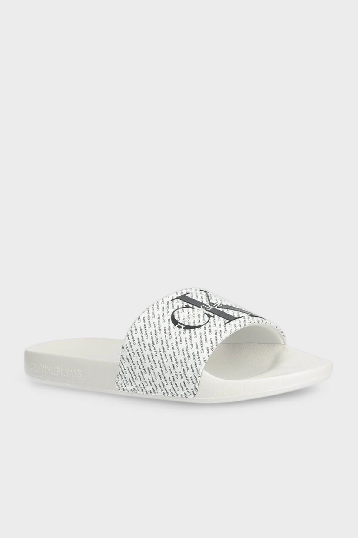 Calvin Klein Logolu Düz YM0YM0095501W Erkek Terlik YM0YM00955 01W BEYAZ-SİYAH - 2