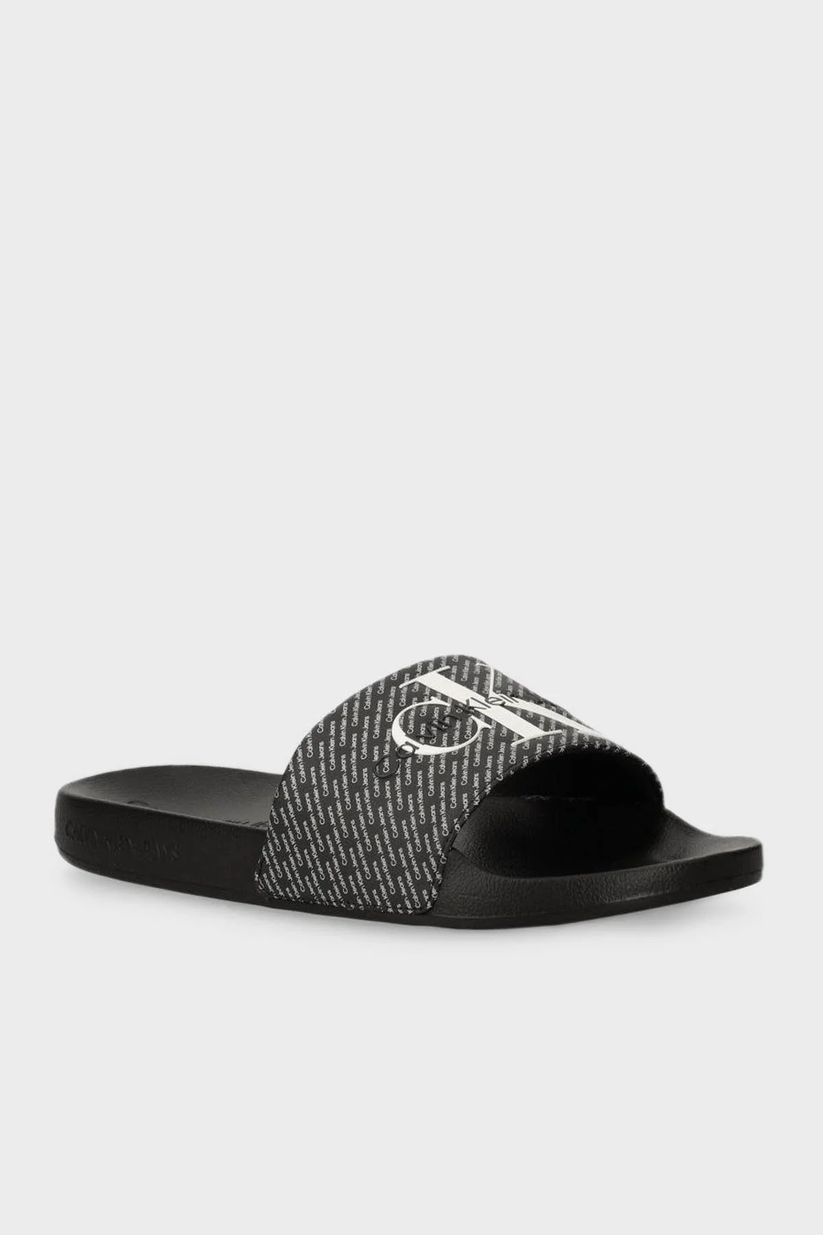 Calvin Klein Logolu Düz YM0YM009550GM Erkek Terlik YM0YM00955 0GM SİYAH-BEYAZ - 2