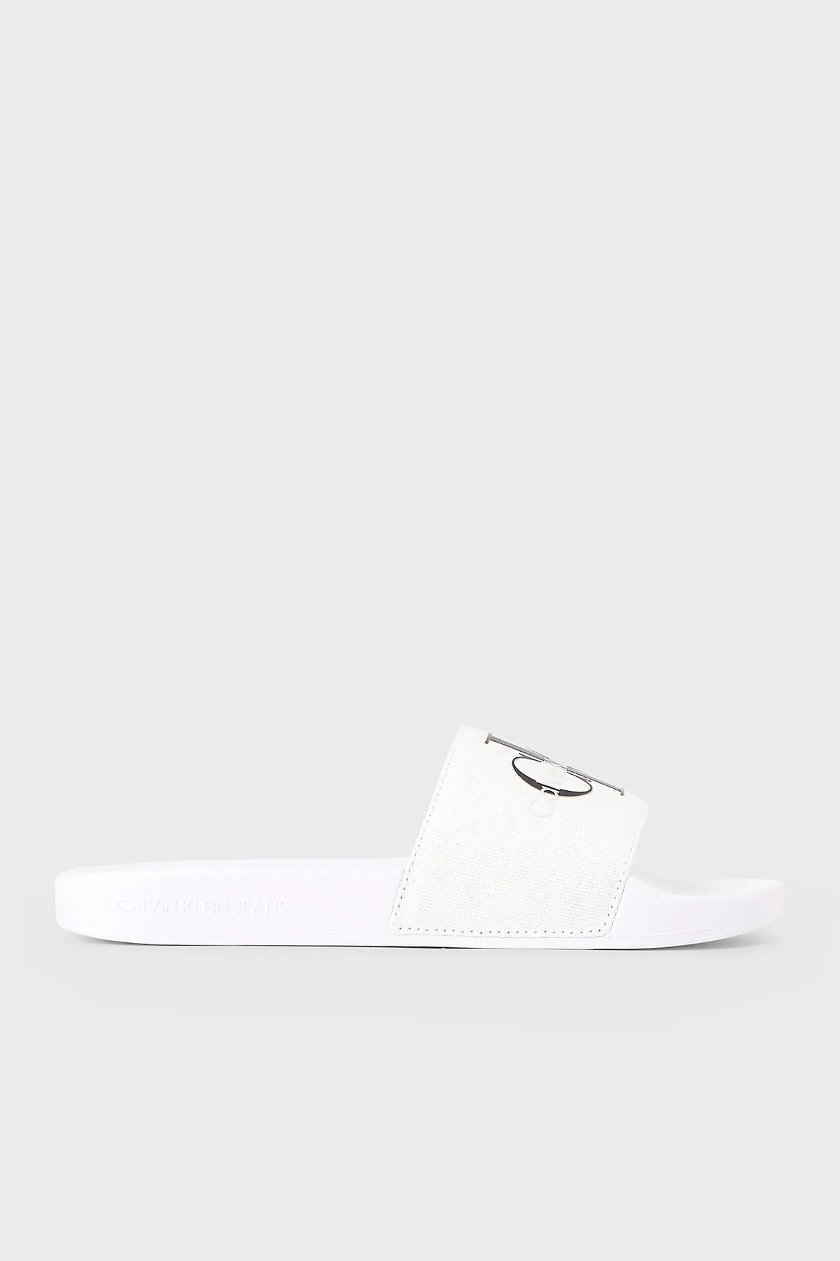 Calvin Klein Logolu Düz YW0YW0010301W Bayan Terlik YW0YW00103 01W BEYAZ-SİYAH - 1