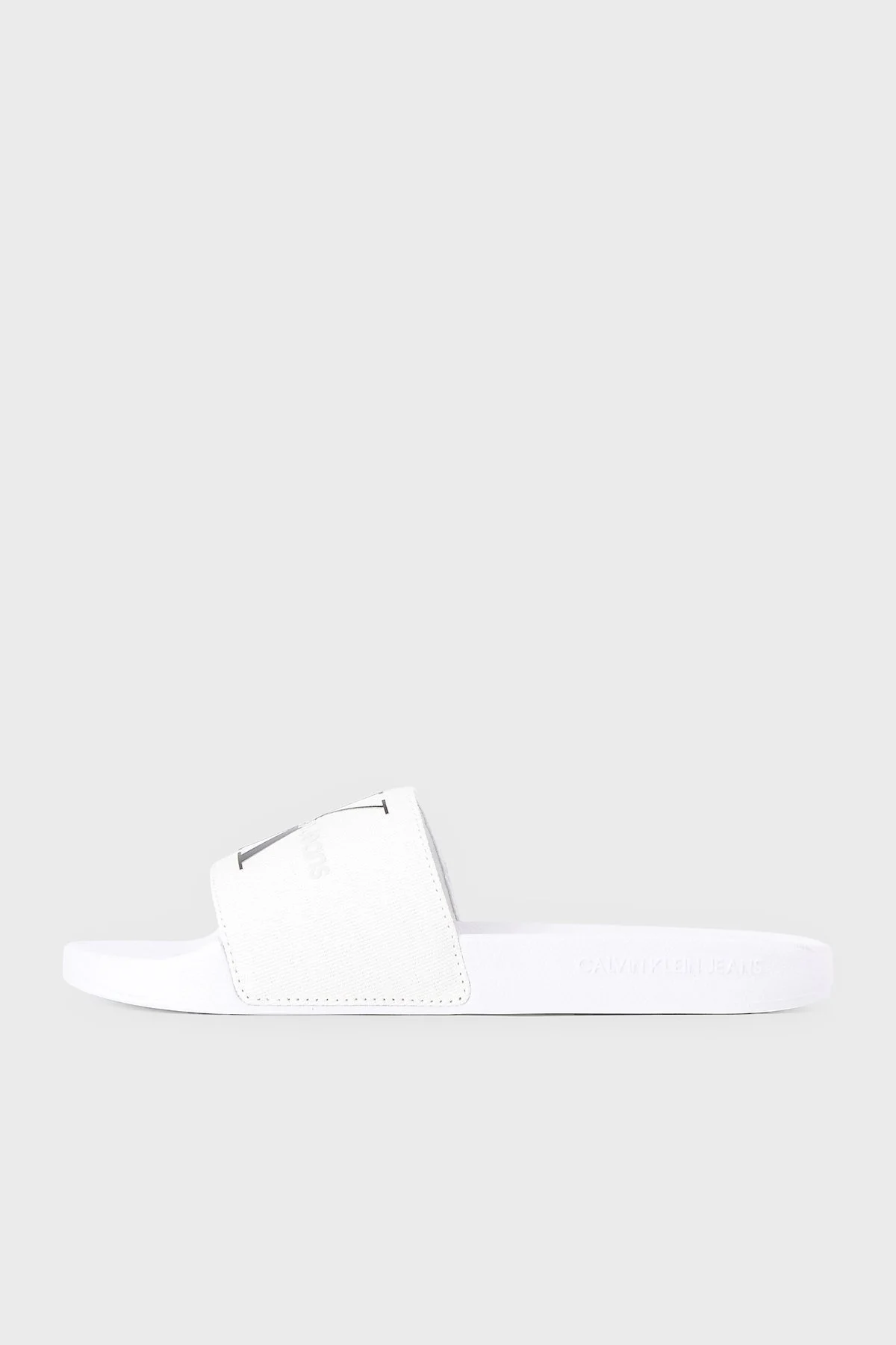 Calvin Klein Logolu Düz YW0YW0010301W Bayan Terlik YW0YW00103 01W BEYAZ-SİYAH - 2