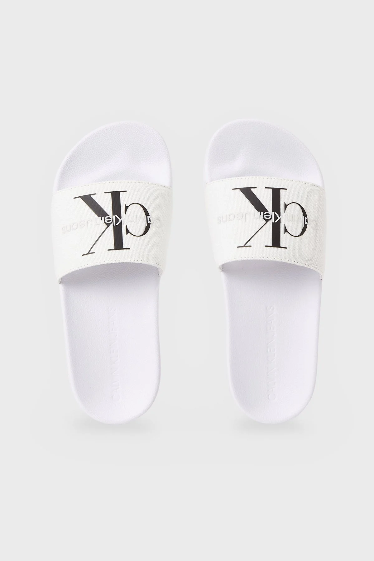 Calvin Klein Logolu Düz YW0YW0010301W Bayan Terlik YW0YW00103 01W BEYAZ-SİYAH - 5