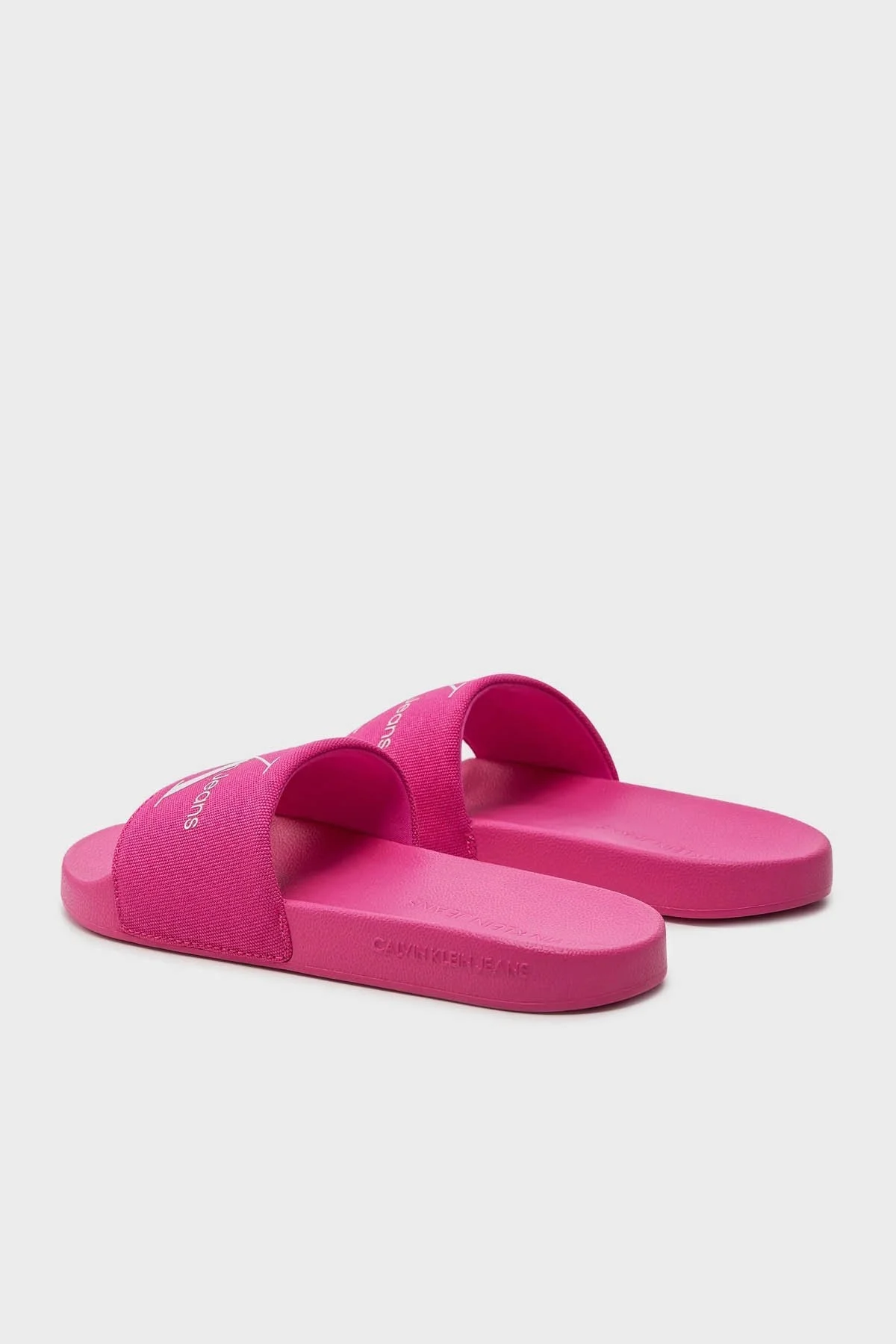 Calvin Klein Logolu Düz YW0YW001030J3 Bayan Terlik YW0YW00103 0J3 FUŞYA-BEYAZ - 3