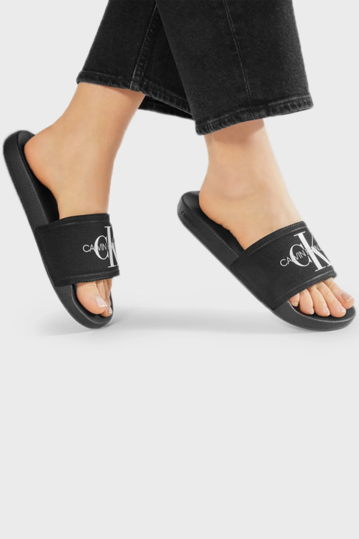 Calvin Klein Logolu Düz YW0YW00103BDS Bayan Terlik YW0YW00103 BDS SİYAH - 2