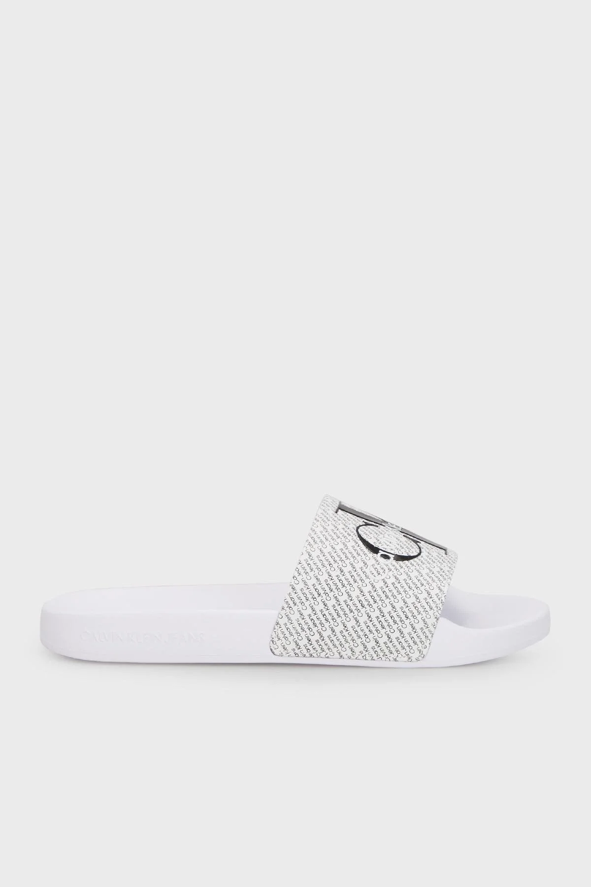 Calvin Klein Logolu Düz YW0YW0140701W Bayan Terlik YW0YW01407 01W BEYAZ-SİYAH - 1