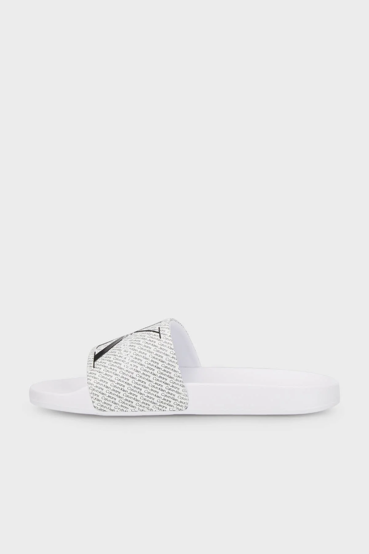 Calvin Klein Logolu Düz YW0YW0140701W Bayan Terlik YW0YW01407 01W BEYAZ-SİYAH - 2