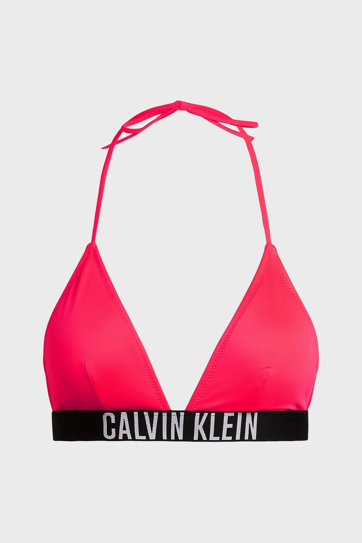 Calvin Klein Logolu Elastik Bel Bantlı Boyundan Bağlamalı Üçgen KW0KW02506XN8 Bayan Bikini Üstü KW0KW02506 XN8 KIRMIZI - 4