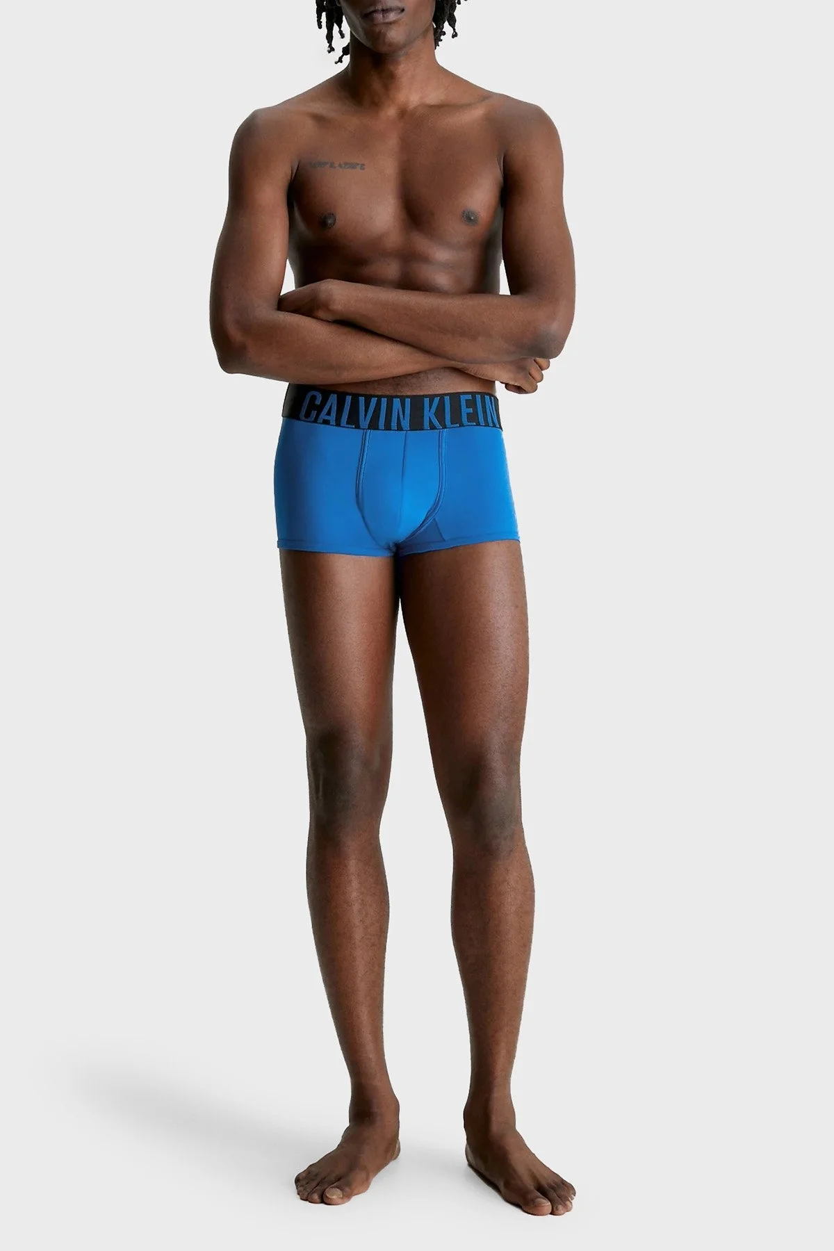 Calvin Klein Logolu Elastik Bel Bantlı Düşük Bel 2 Pack 000NB2599AC28 Erkek Boxer 000NB2599A C28 MAVİ-SARI - 5