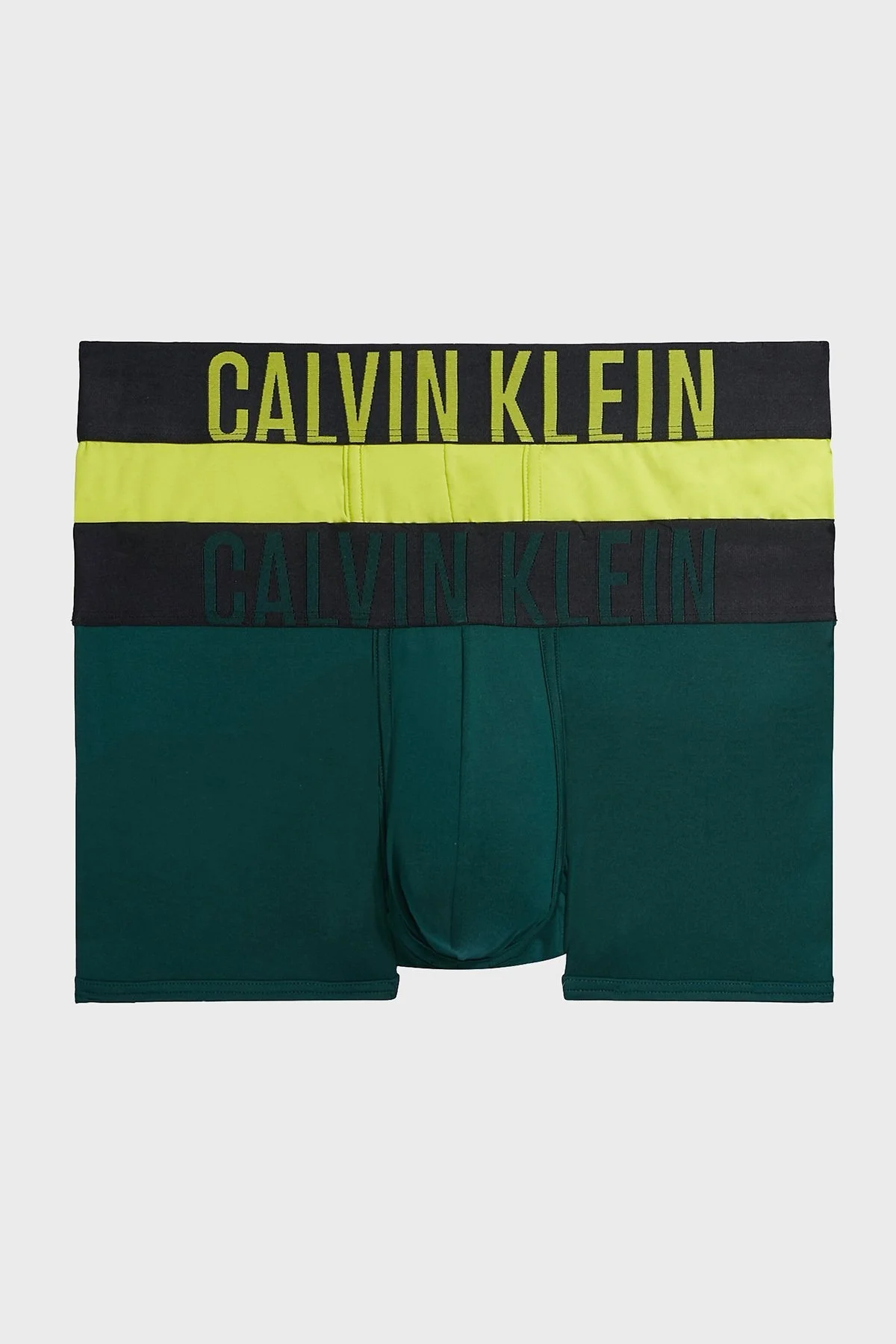 Calvin Klein Logolu Elastik Bel Bantlı Düşük Bel 2 Pack 000NB2599AC2F Erkek Boxer 000NB2599A C2F HAKİ-SARI - 1