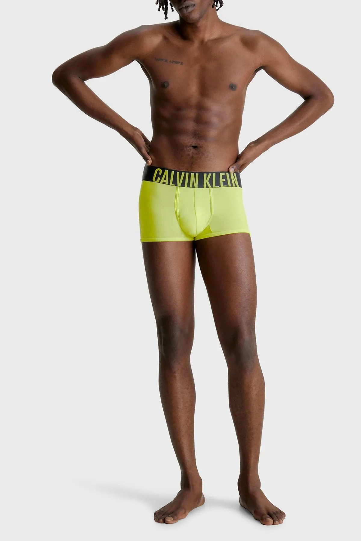 Calvin Klein Logolu Elastik Bel Bantlı Düşük Bel 2 Pack 000NB2599AC2F Erkek Boxer 000NB2599A C2F HAKİ-SARI - 5