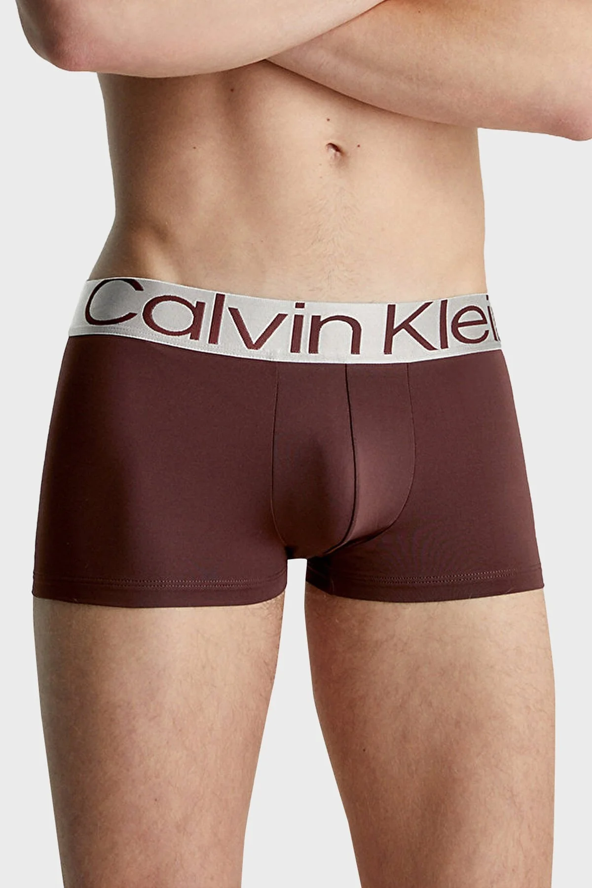 Calvin Klein Logolu Elastik Bel Bantlı Düşük Bel 3 Pack 000NB3074AGIB Erkek Boxer 000NB3074A GIB Bordo-Haki-Mavi - 2