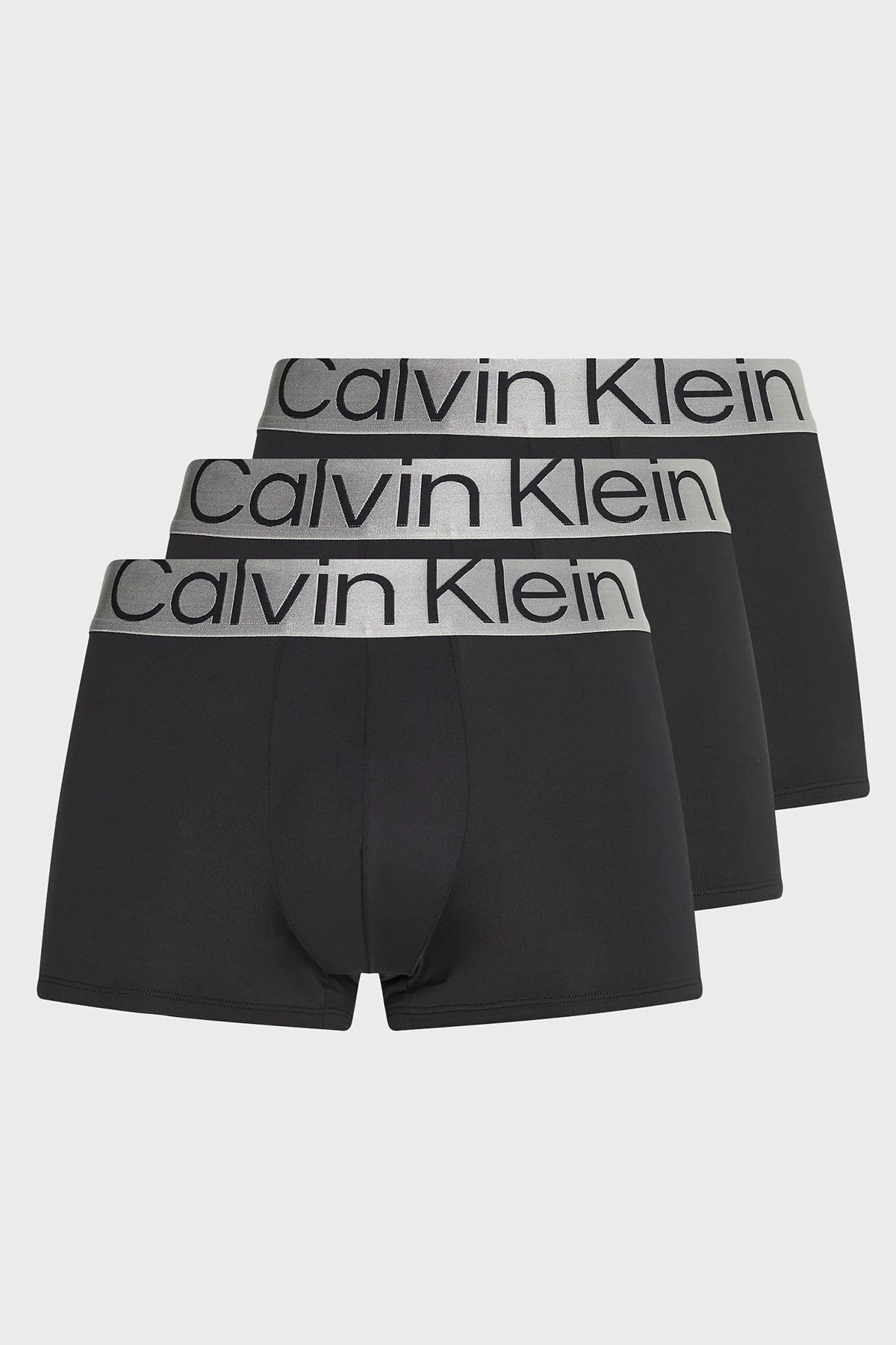 Calvin Klein Logolu Elastik Bel Bantlı Düşük Bel 3 Pack Erkek Boxer 000NB3074A 7V1 SİYAH - 1