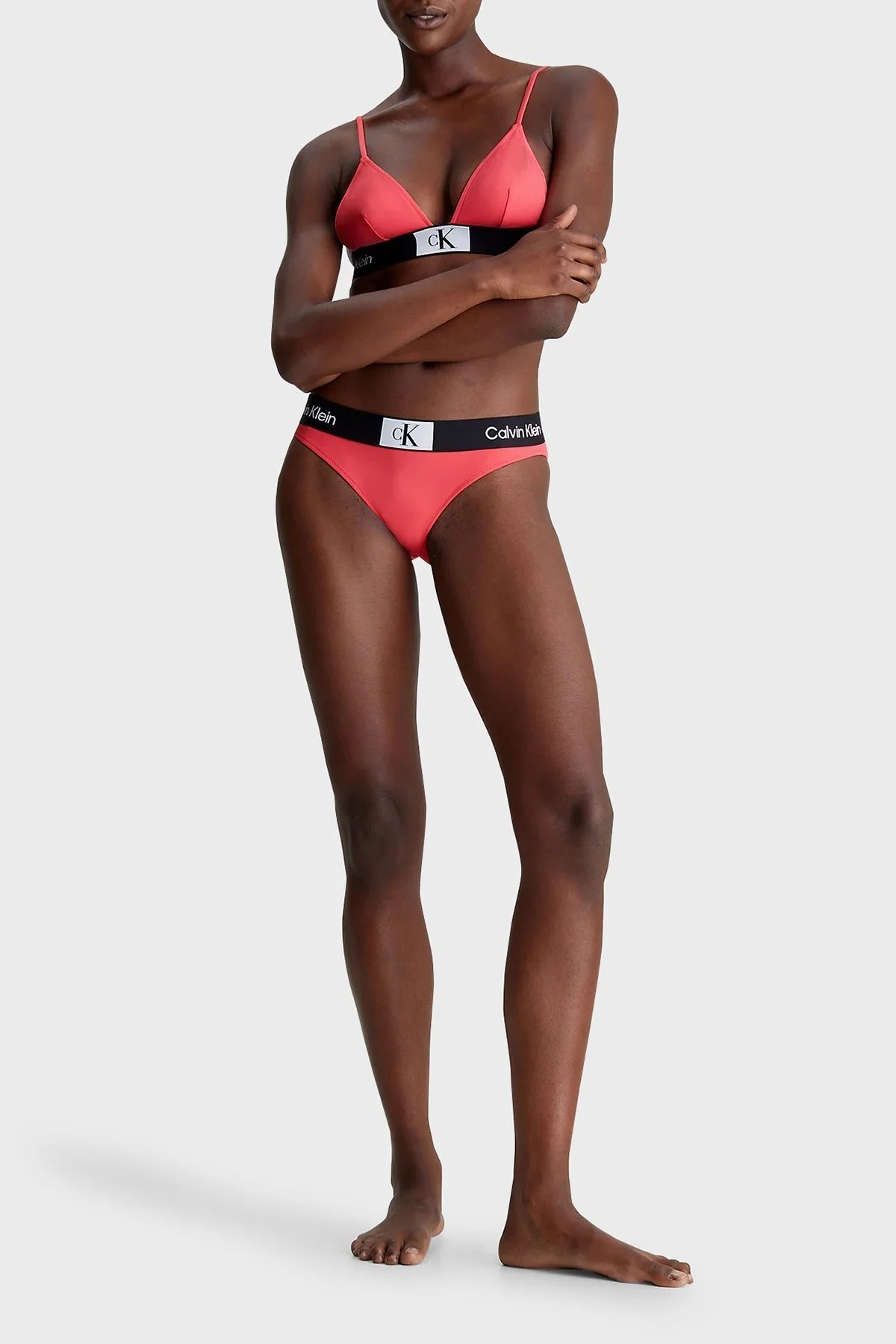 Calvin Klein Logolu Elastik Bel Bantlı KW0KW02353TBK Bayan Bikini Altı KW0KW02353 TBK MERCAN - 1