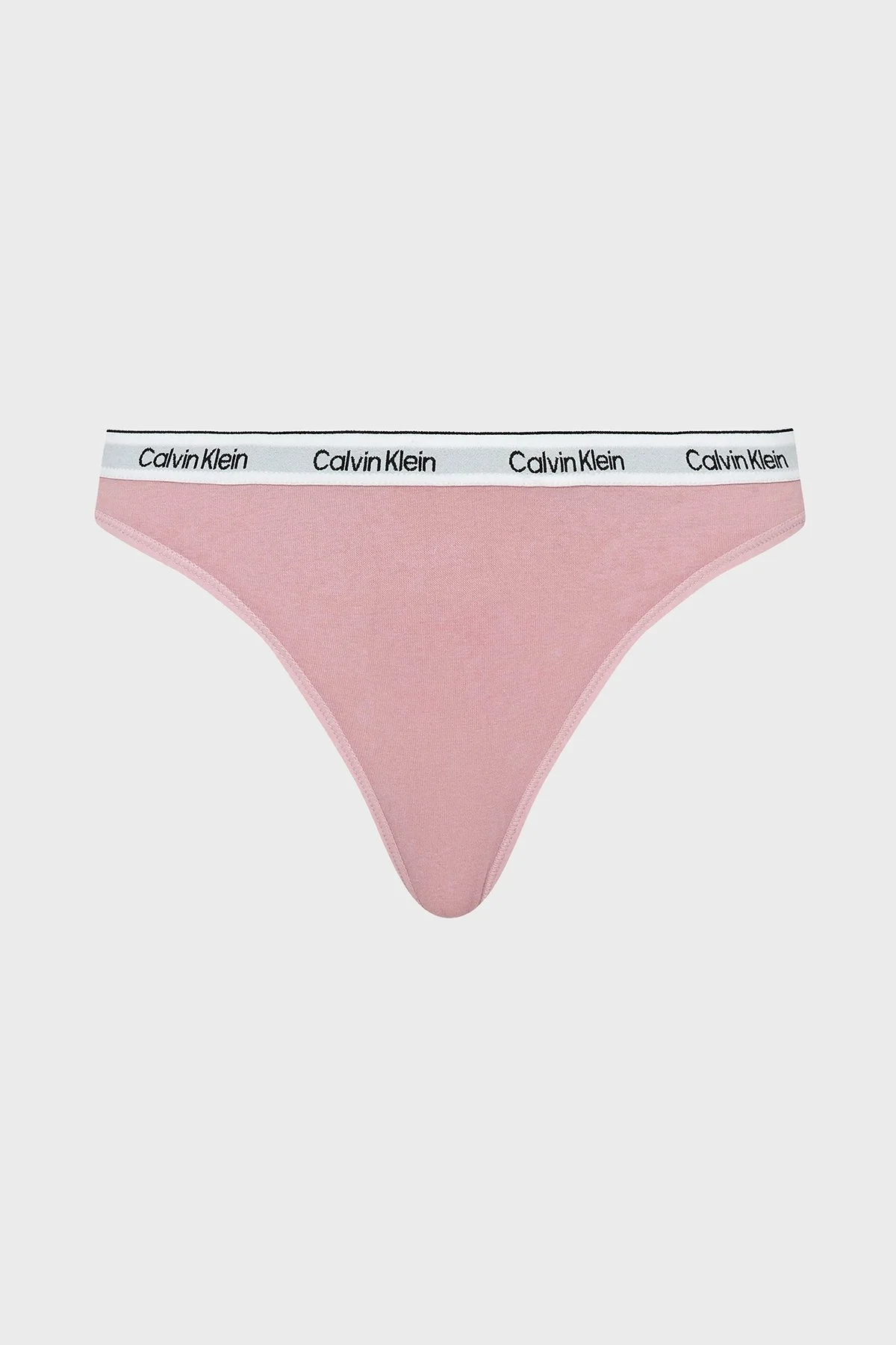 Calvin Klein Logolu Elastik Bel Bantlı Pamuklu 3 Pack 000QD5209EWAB Bayan Külot 000QD5209E WAB Yeşil-Gri-Pembe - 5