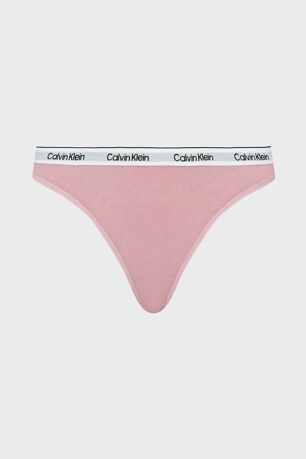 Calvin Klein Logolu Elastik Bel Bantlı Pamuklu 3 Pack 000QD5209EWAB Kadın Külot 000QD5209E WAB Yeşil-Gri-Pembe - 5