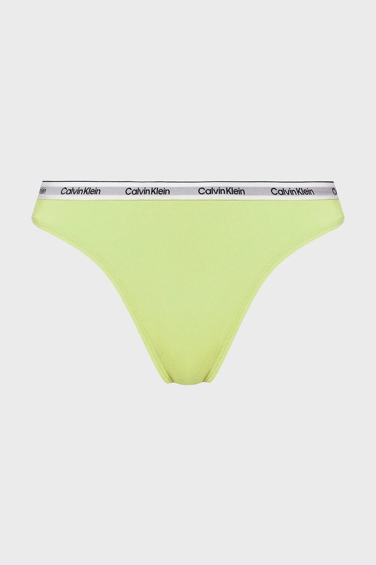 Calvin Klein Logolu Elastik Bel Bantlı Pamuklu 3 Pack 000QD5209EWAB Kadın Külot 000QD5209E WAB Yeşil-Gri-Pembe - 6