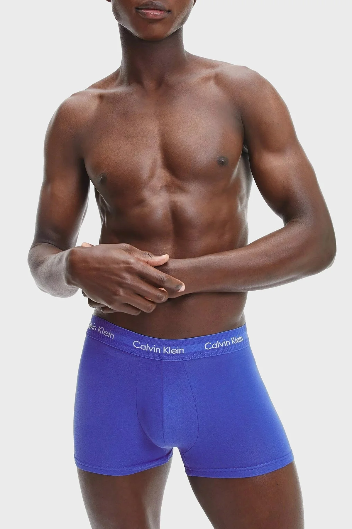 Calvin Klein Logolu Elastik Bel Bantlı Pamuklu 3 Pack Erkek Boxer 0000U2664G 4KU MAVİ - 2