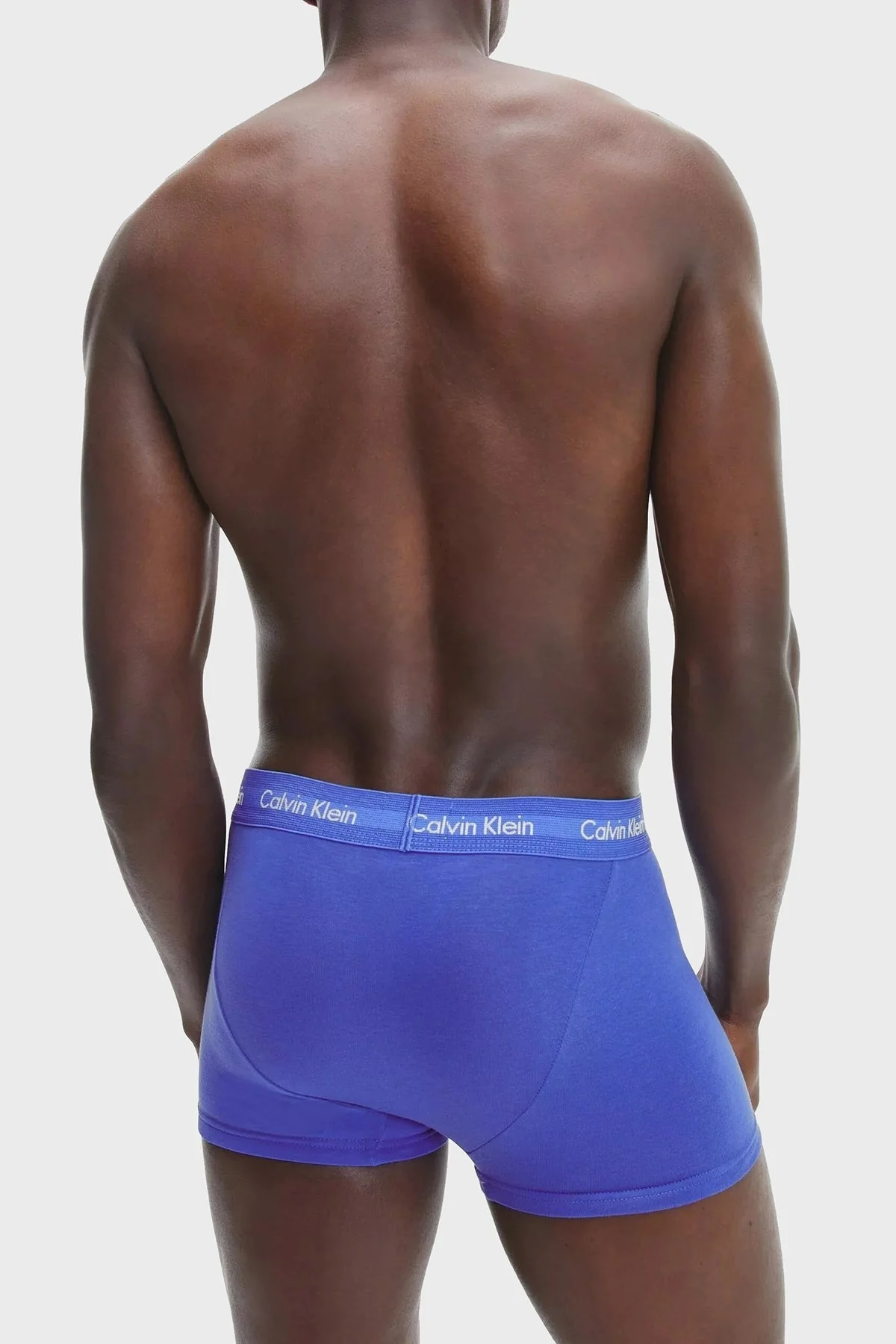 Calvin Klein Logolu Elastik Bel Bantlı Pamuklu 3 Pack Erkek Boxer 0000U2664G 4KU MAVİ - 3