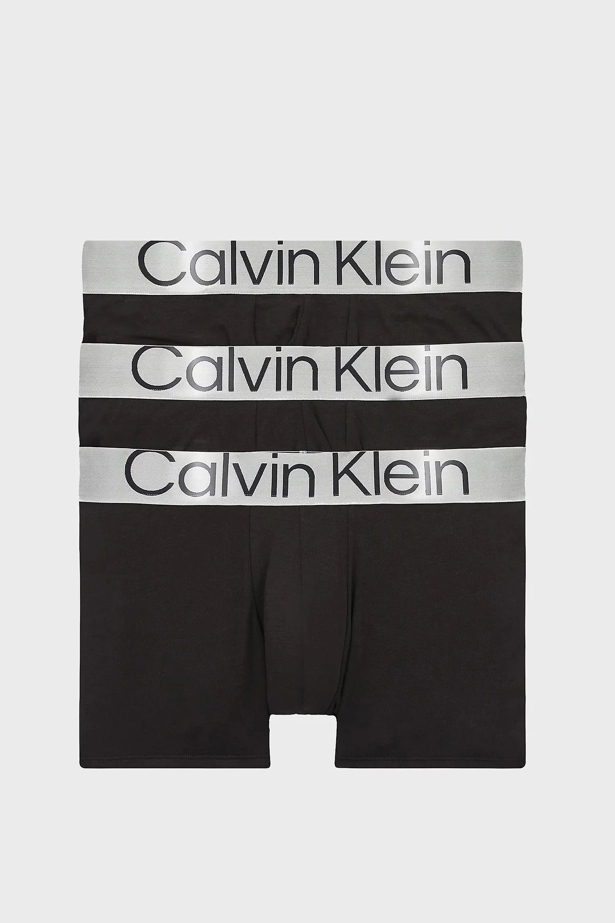 Calvin Klein Logolu Elastik Bel Bantlı Pamuklu 3 Pack Erkek Boxer 000NB3130A 7V1 SİYAH - 1