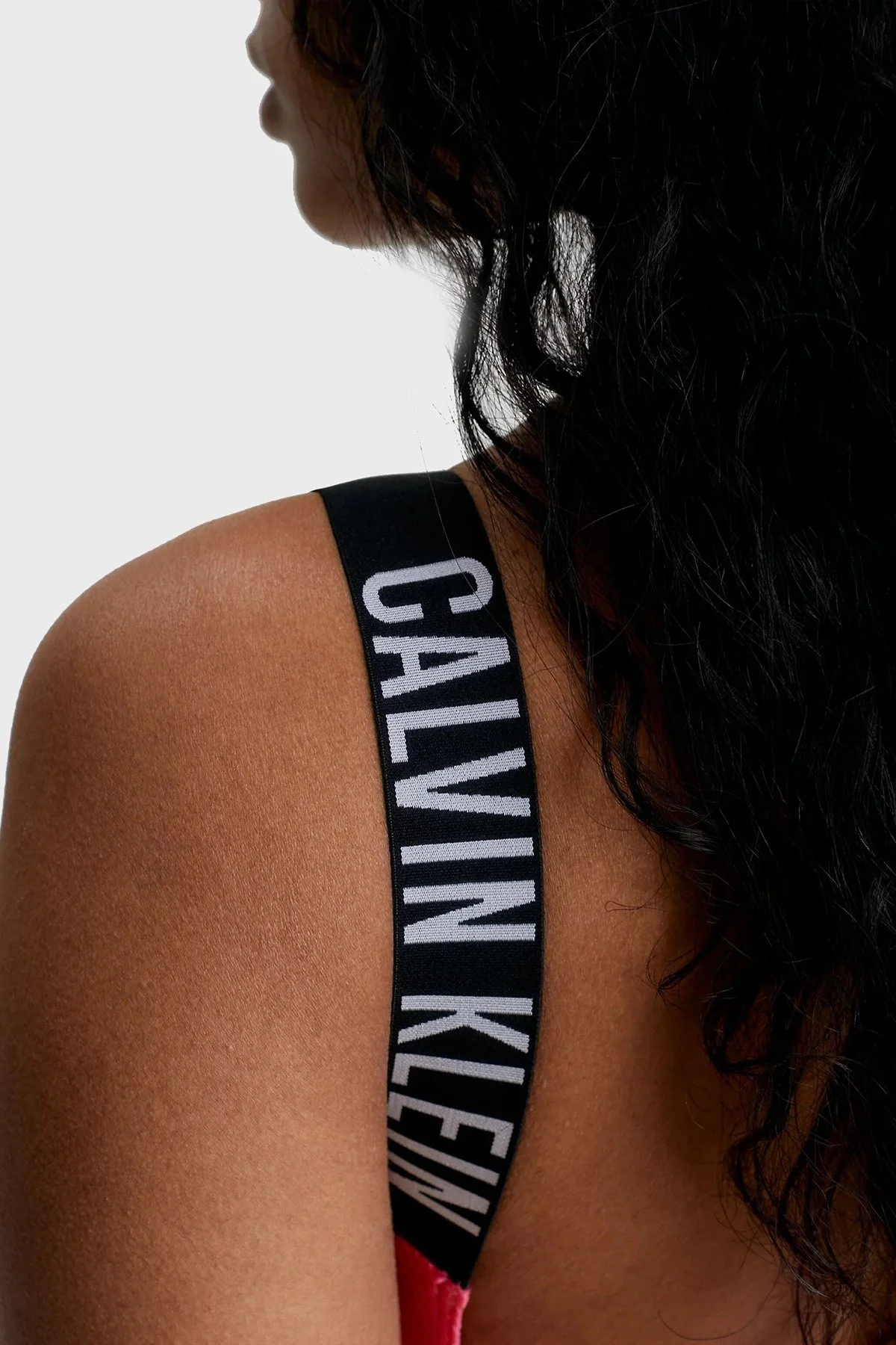 Calvin Klein Logolu Elastik Omuz Askılı Çıkarılabilir Dolgulu KW0KW01996XI1 Bayan Mayo KW0KW01996 XI1 PEMBE - 5