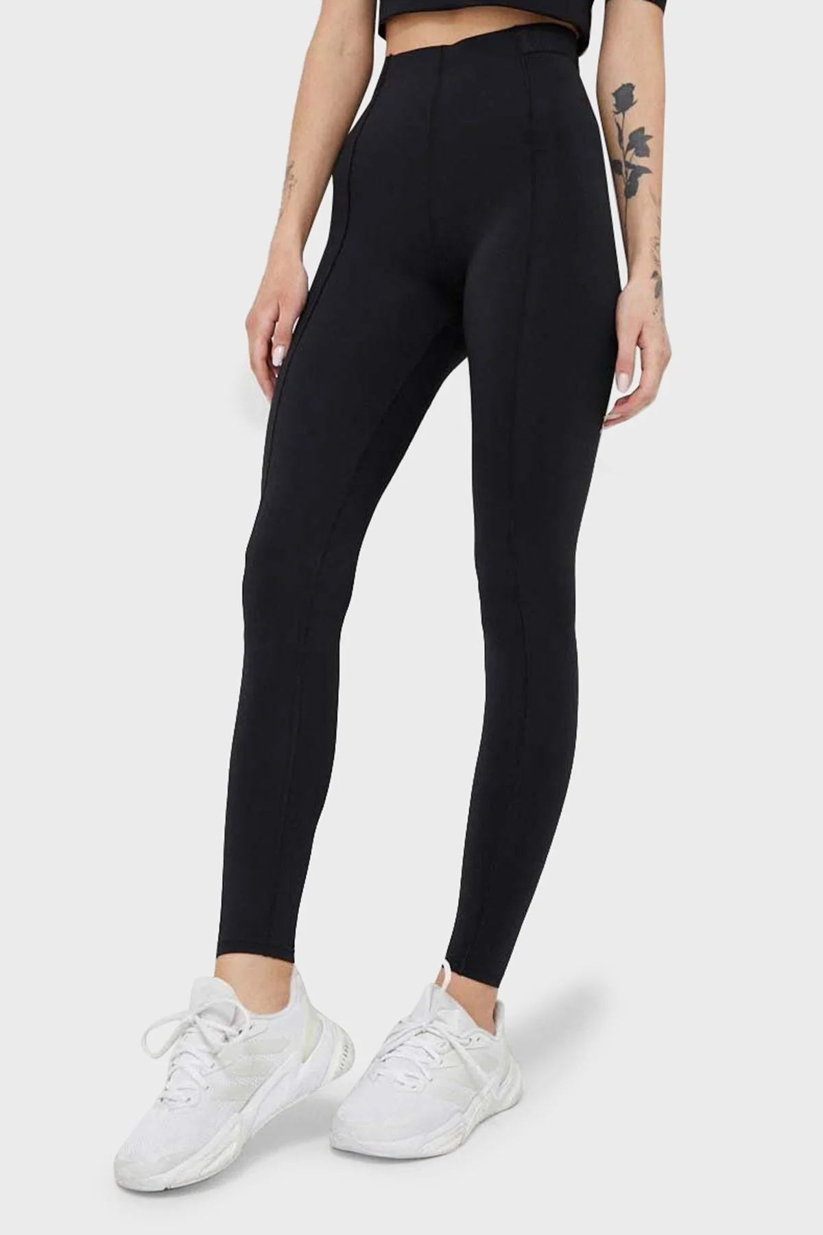 Calvin Klein Logolu Elastik Yüksek Bel Nem Emici Spor Bayan Tayt 00GWS3L603 BAE SİYAH - 1