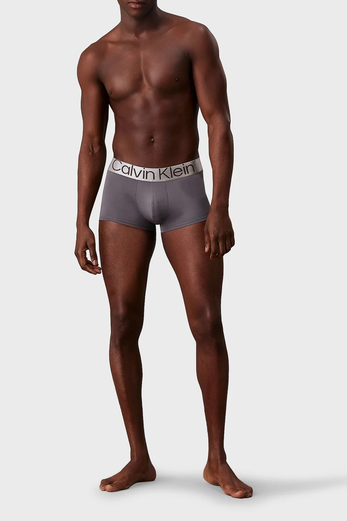 Calvin Klein Logolu Esnek Düşük Bel 3 Pack 000NB3074AMH8 Erkek Boxer 000NB3074A MH8 Mavi-Gri-Siyah - 5