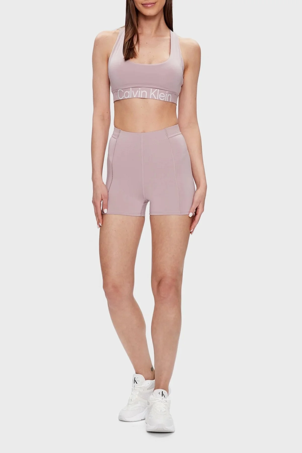 Calvin Klein Logolu Esnek Yüksek Bel Kısa Spor 00GWS3L7038HR Bayan Tayt 00GWS3L703 8HR PEMBE - 1