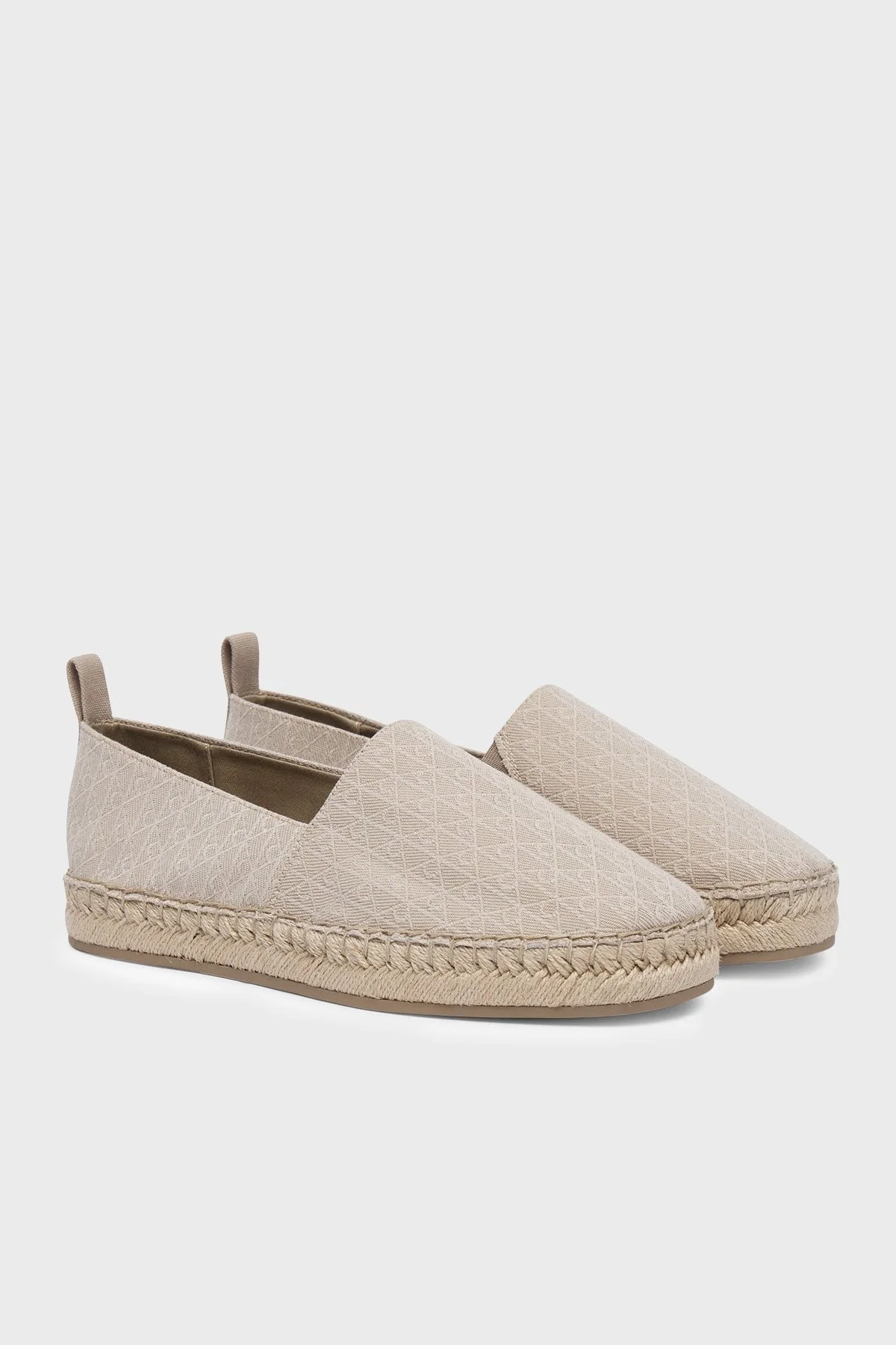 Calvin Klein Logolu Espadril Kadın Ayakkabı HW0HW02933 A04 BEJ - 2