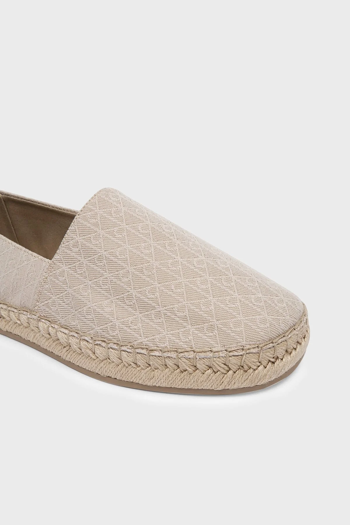Calvin Klein Logolu Espadril Kadın Ayakkabı HW0HW02933 A04 BEJ - 6