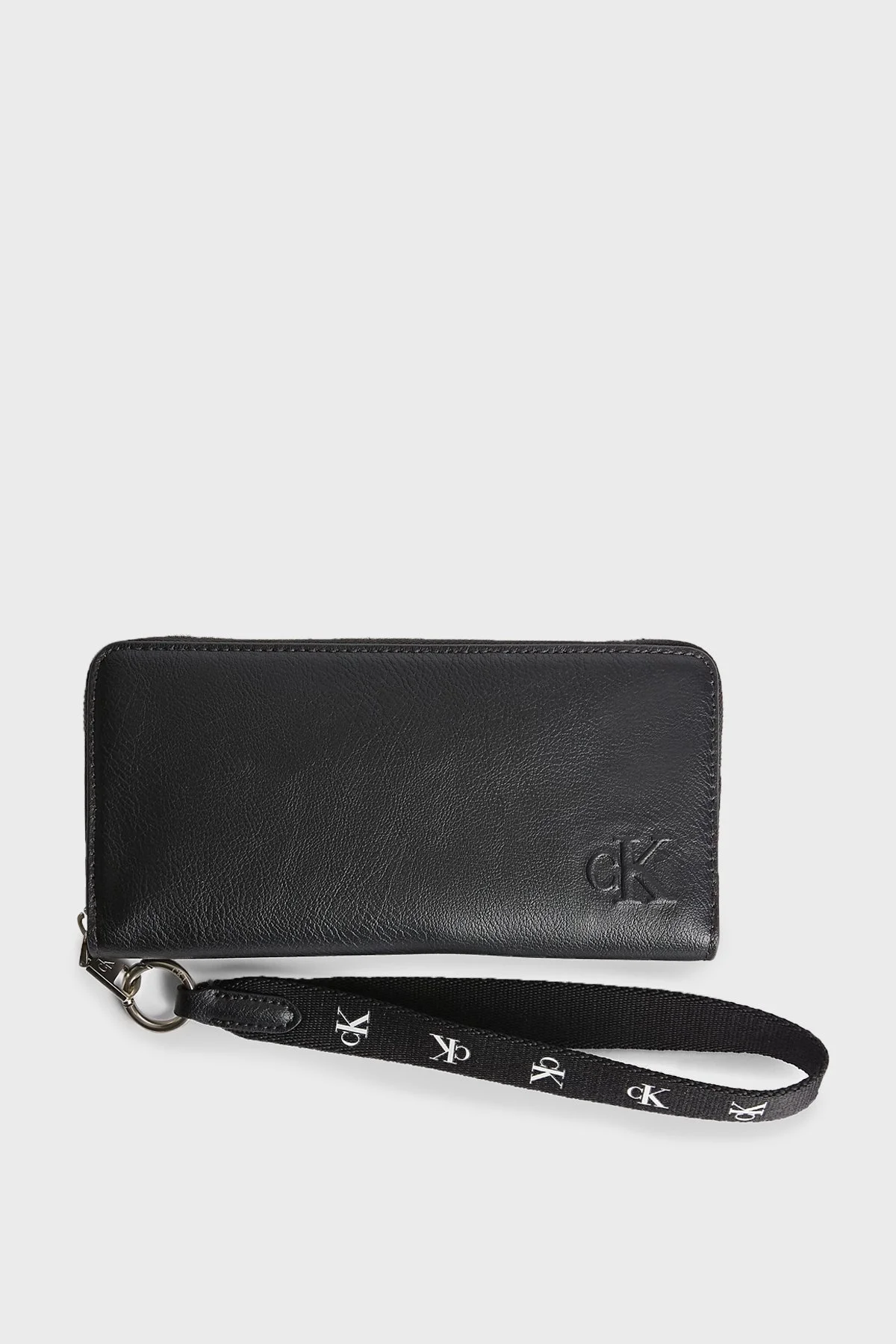 Calvin Klein Logolu Fermuarlı Askılı Bayan Cüzdan K60K610340 BDS SİYAH - 1
