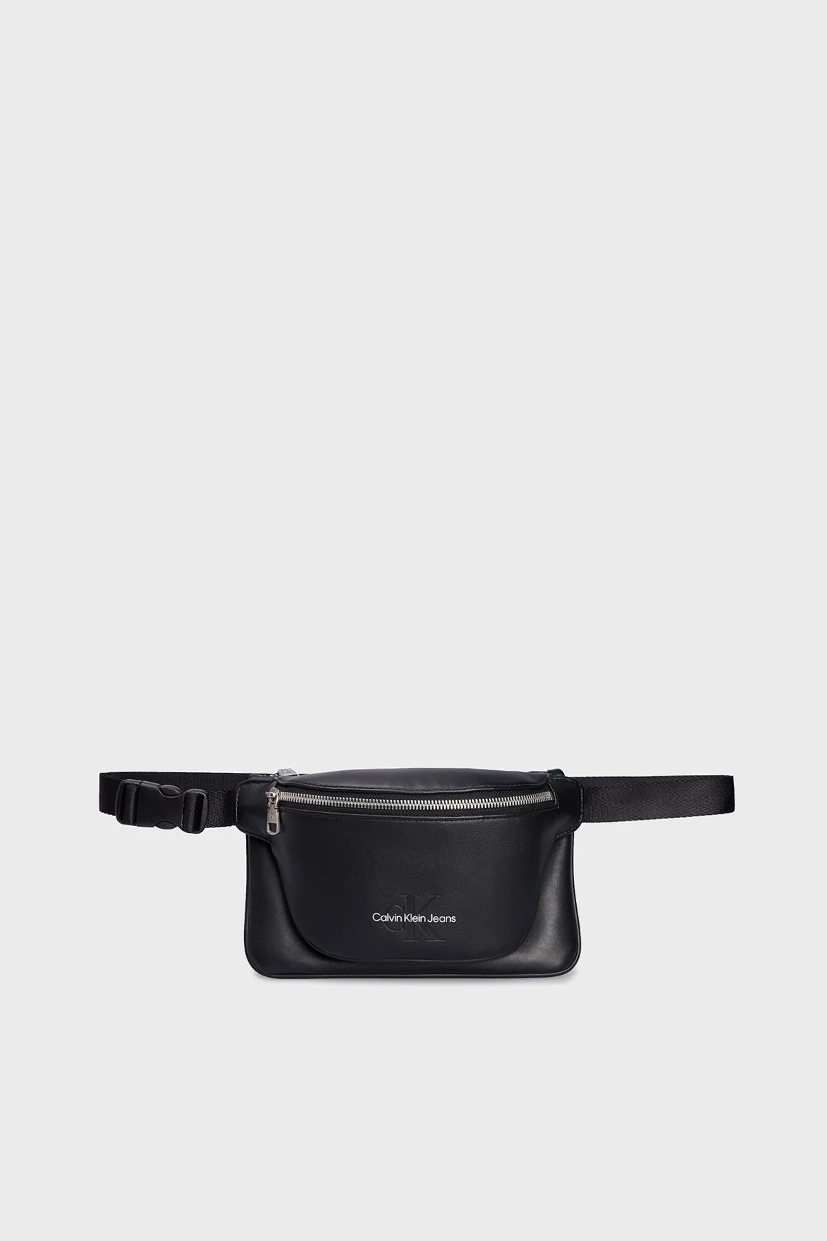 Calvin Klein Logolu Fermuarlı Bayan Bel Çantası K60K610682 BDS SİYAH - 1
