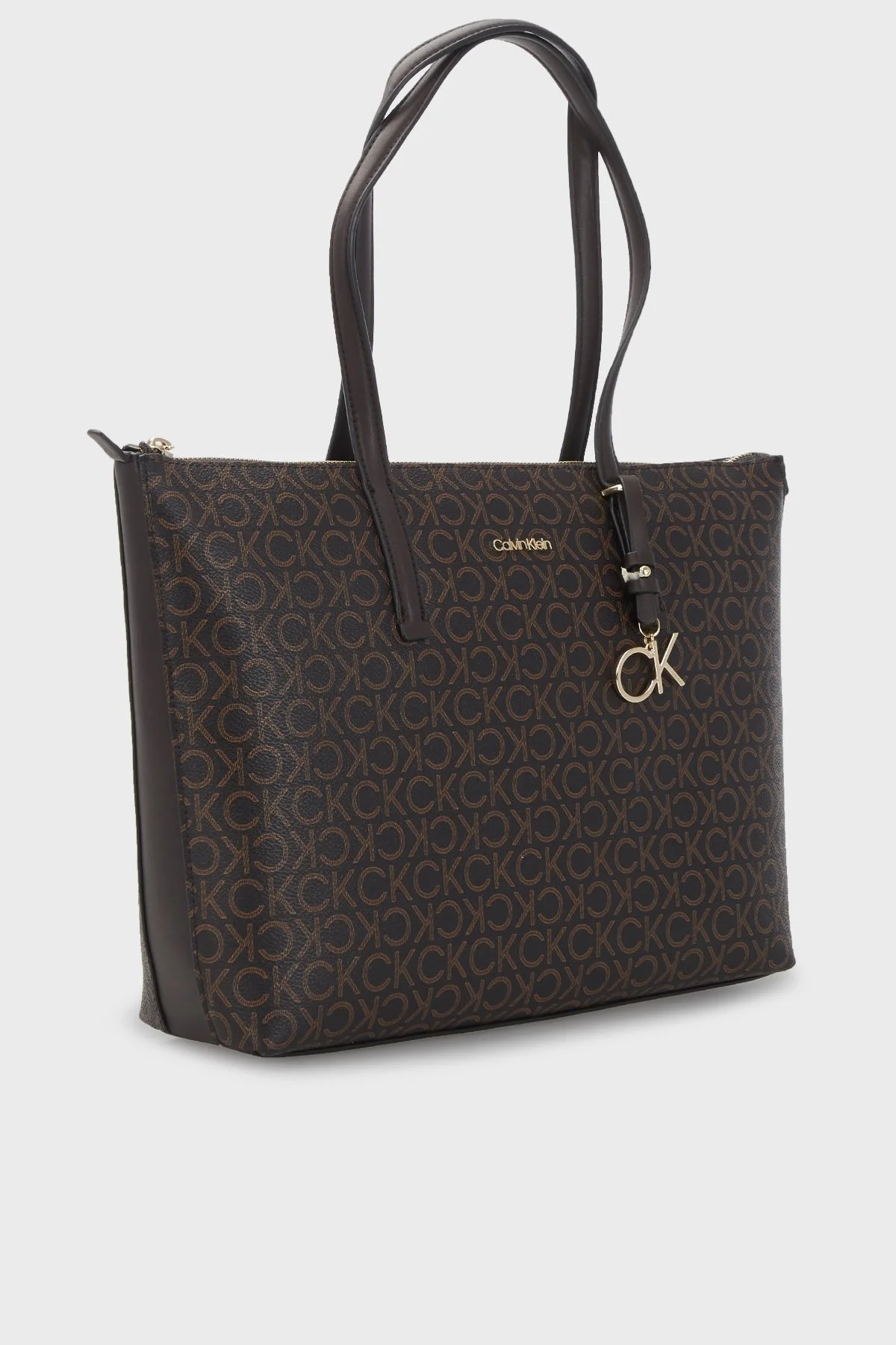 Calvin Klein Logolu Fermuarlı Bayan Çanta K60K609887 0HD KAHVE - 2