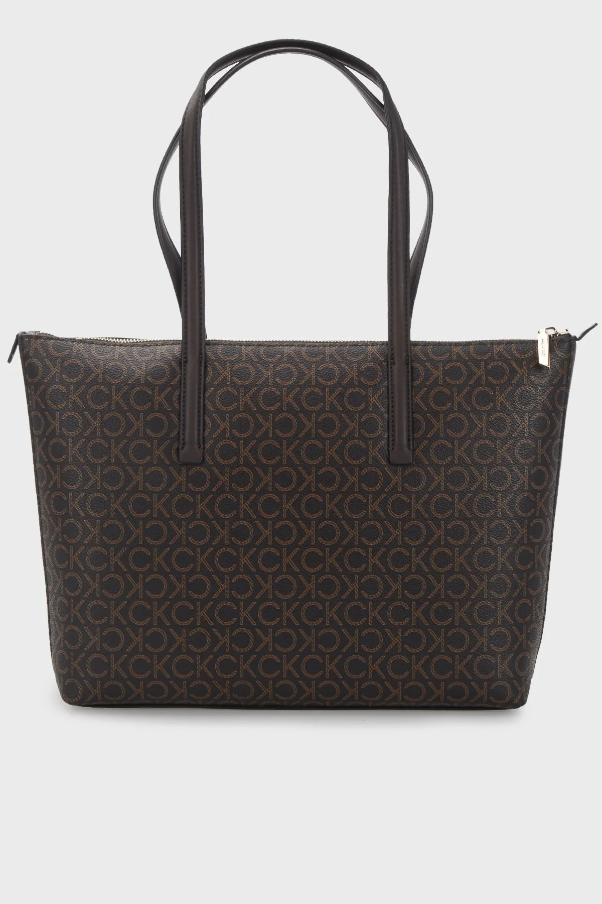 Calvin Klein Logolu Fermuarlı Bayan Çanta K60K609887 0HD KAHVE - 3