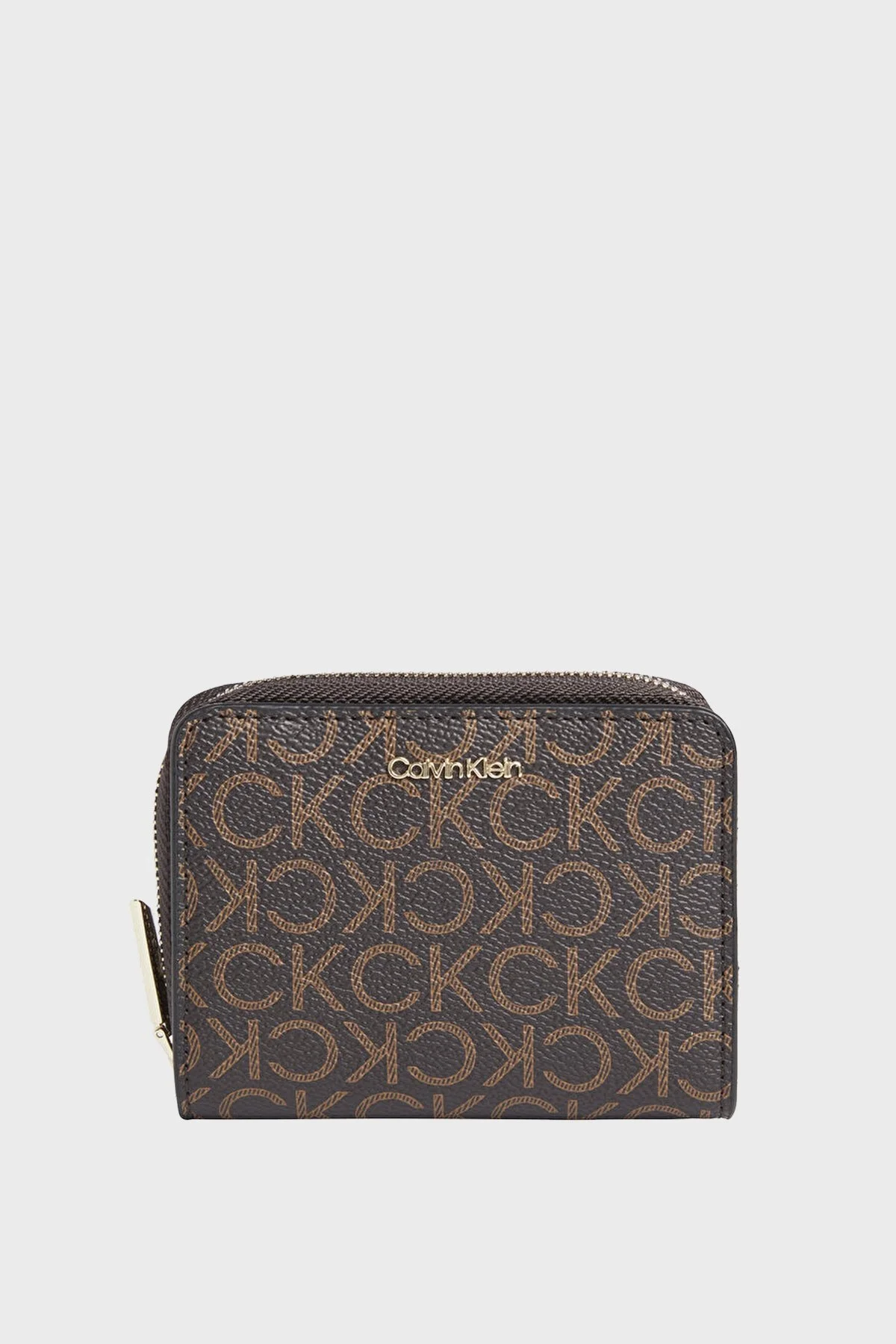 Calvin Klein Logolu Fermuarlı Bayan Cüzdan K60K608910 0HD KAHVE - 1