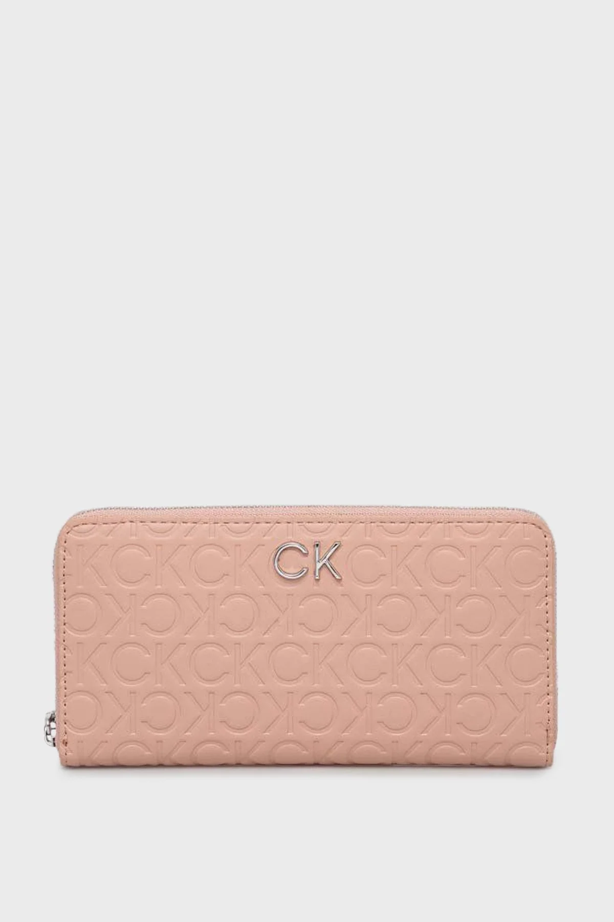 Calvin Klein Logolu Fermuarlı Bayan Cüzdan K60K610233 GBI PUDRA - 1