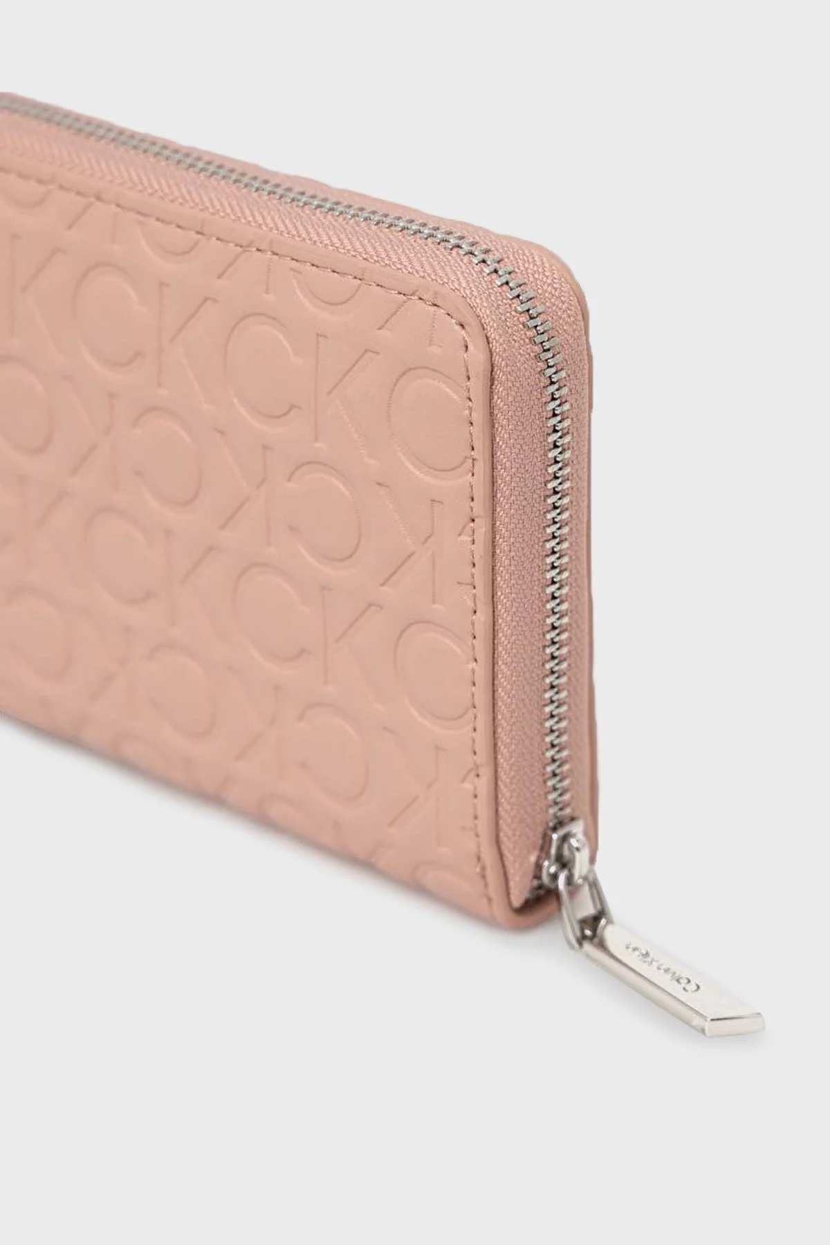 Calvin Klein Logolu Fermuarlı Bayan Cüzdan K60K610233 GBI PUDRA - 3