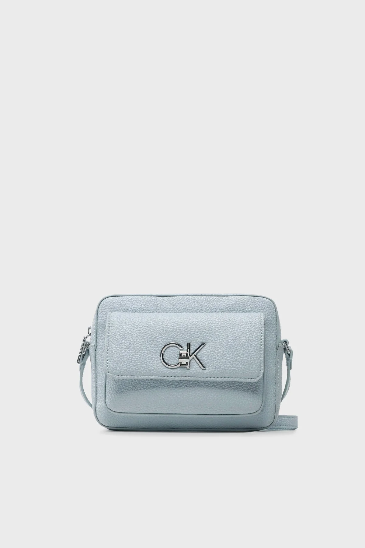 Calvin Klein Logolu Fermuarlı K60K609397DYI Bayan Çanta K60K609397 DYI AÇIK MAVİ - 1
