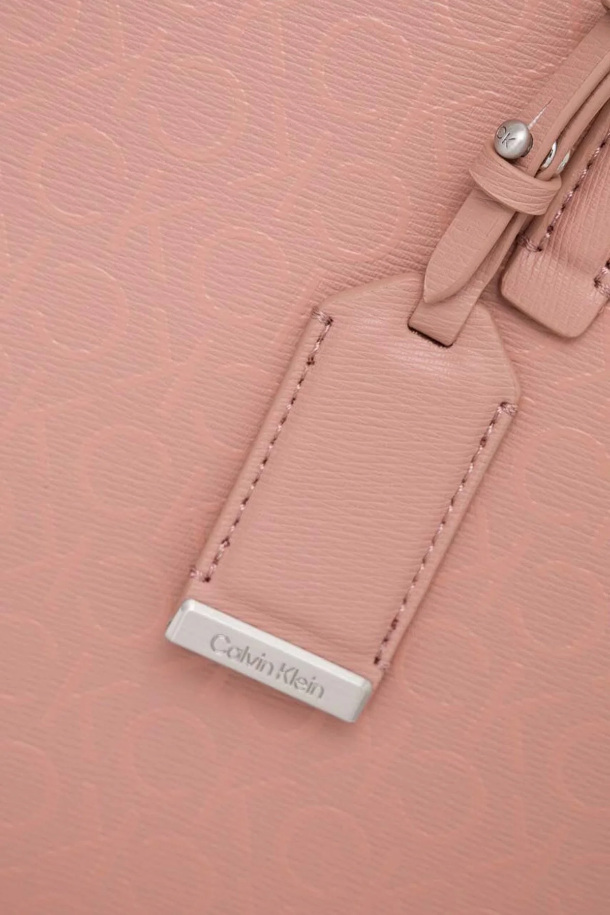 Calvin Klein Logolu Fermuarlı K60K609876VB8 Bayan Çanta K60K609876 VB8 PUDRA - 4