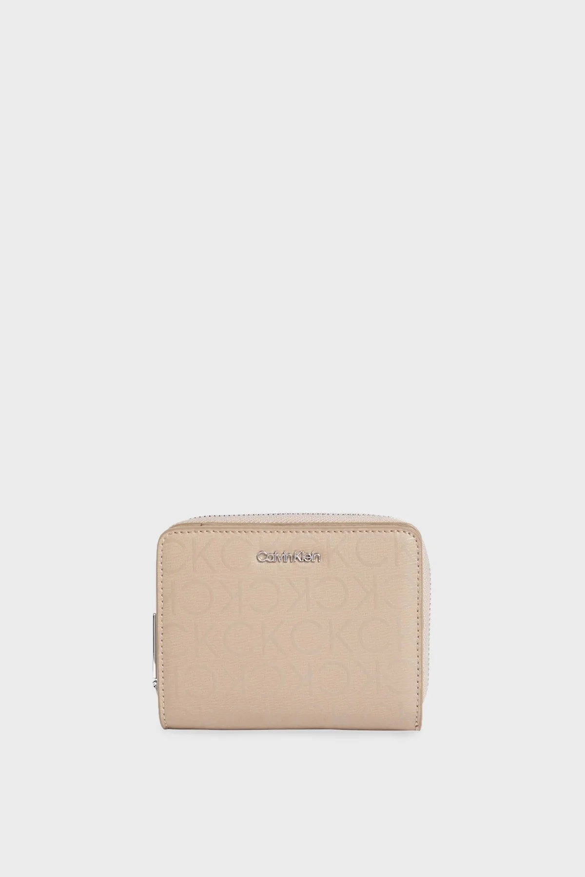 Calvin Klein Logolu Fermuarlı K60K6099960HF Bayan Cüzdan K60K609996 0HF BEJ - 1