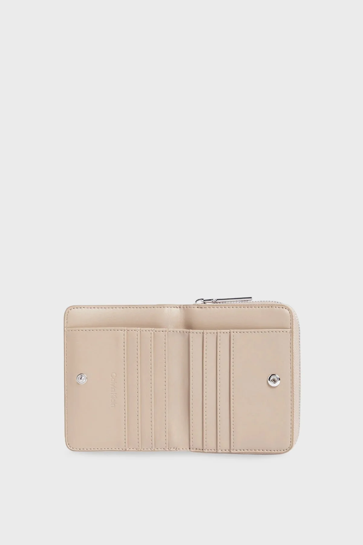 Calvin Klein Logolu Fermuarlı K60K6099960HF Bayan Cüzdan K60K609996 0HF BEJ - 2