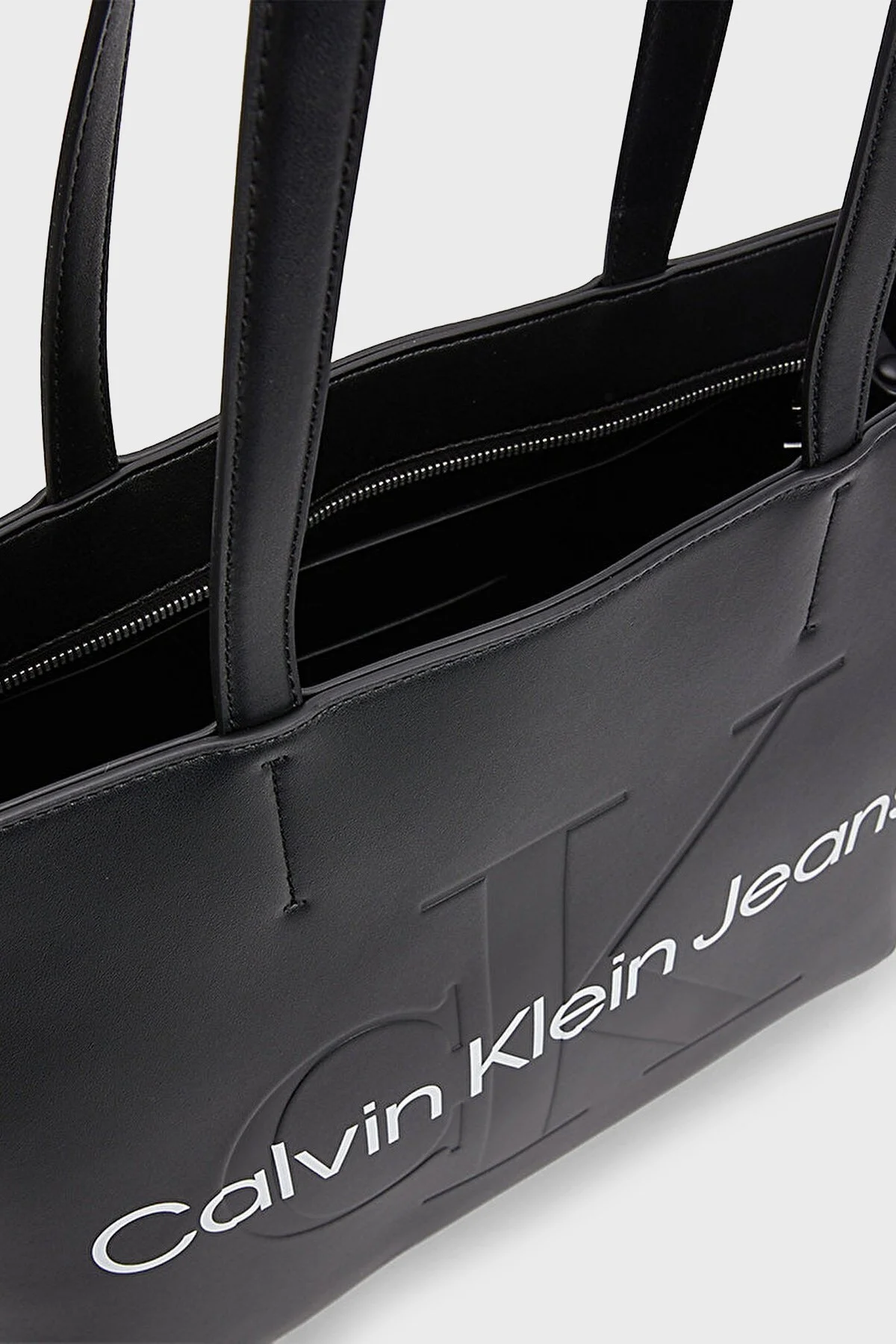 Calvin Klein Logolu Fermuarlı K60K610276BDS Bayan Çanta K60K610276 BDS SİYAH - 5