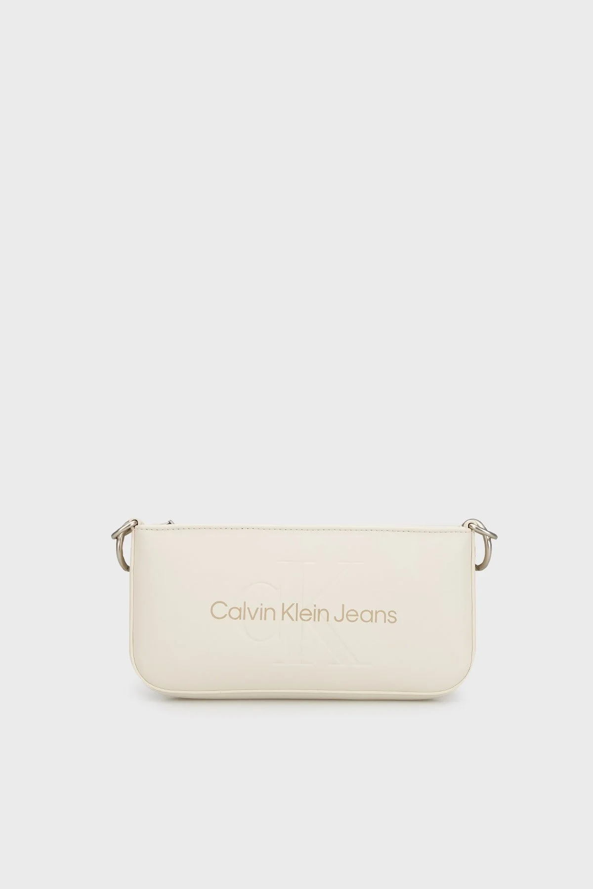 Calvin Klein Logolu Fermuarlı K60K610679ACF Bayan Çanta K60K610679 ACF BEJ - 1