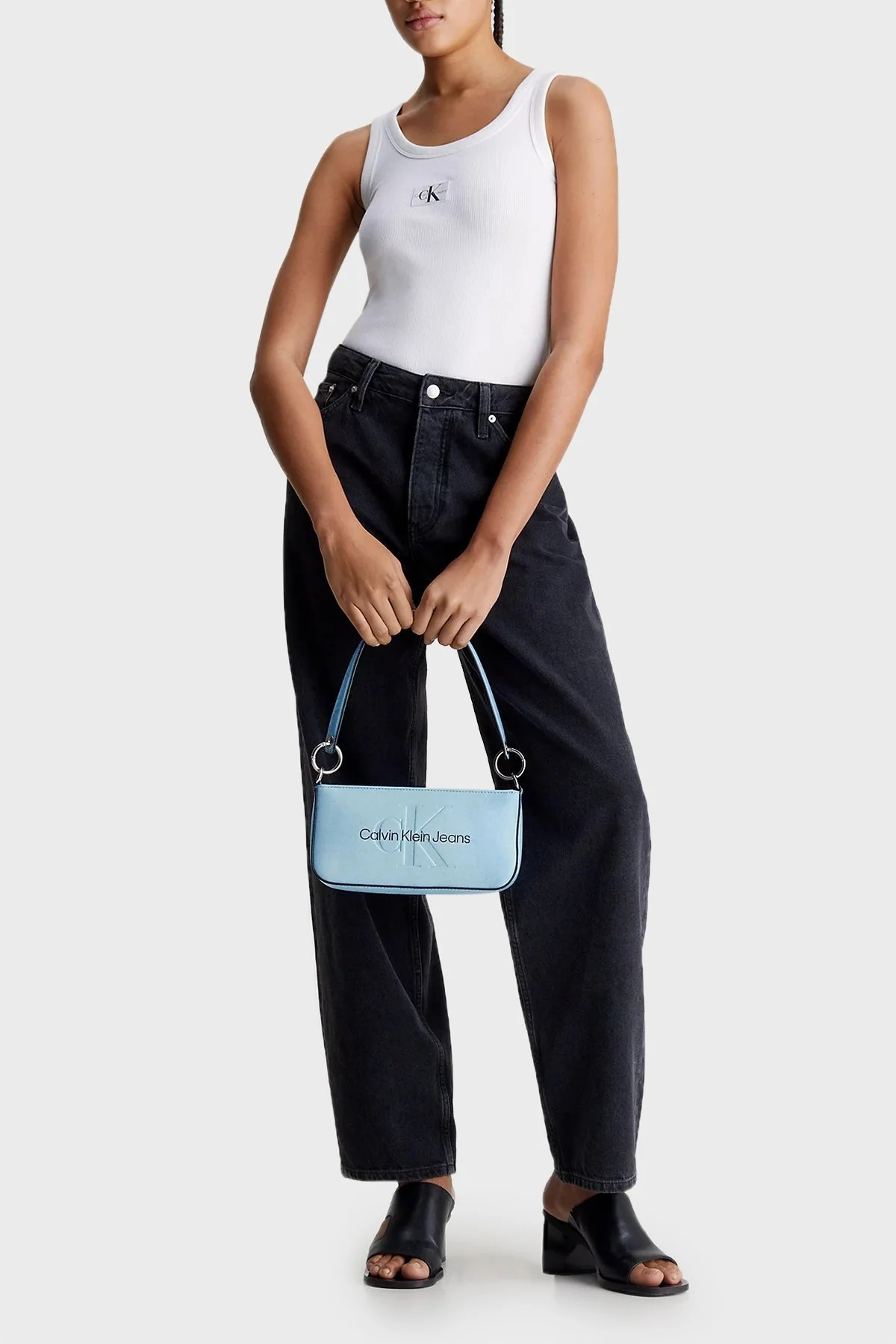 Calvin Klein Logolu Fermuarlı K60K610679CEZ Bayan Çanta K60K610679 CEZ MAVİ - 2