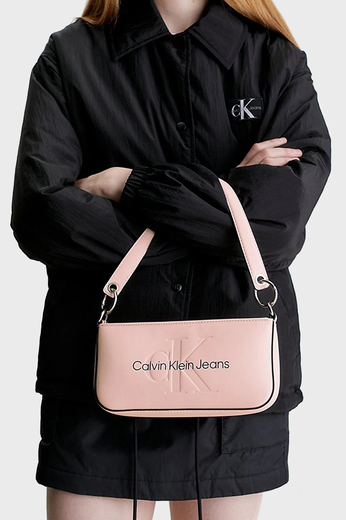Calvin Klein Logolu Fermuarlı K60K610679TFT Bayan Çanta K60K610679 TFT PUDRA - 2